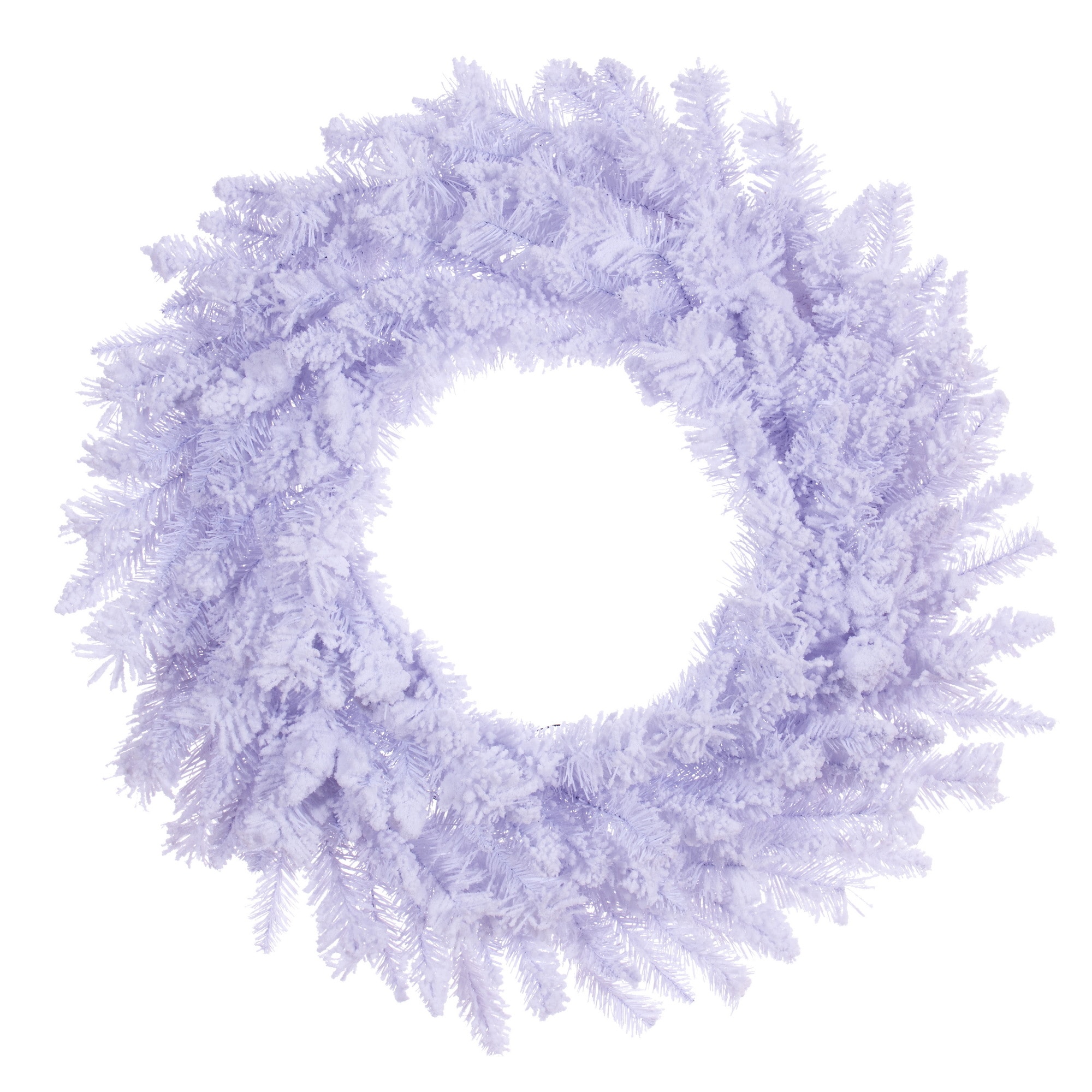 Vickerman 24-in Flocked Indoor White Artificial Christmas Wreath #A893924