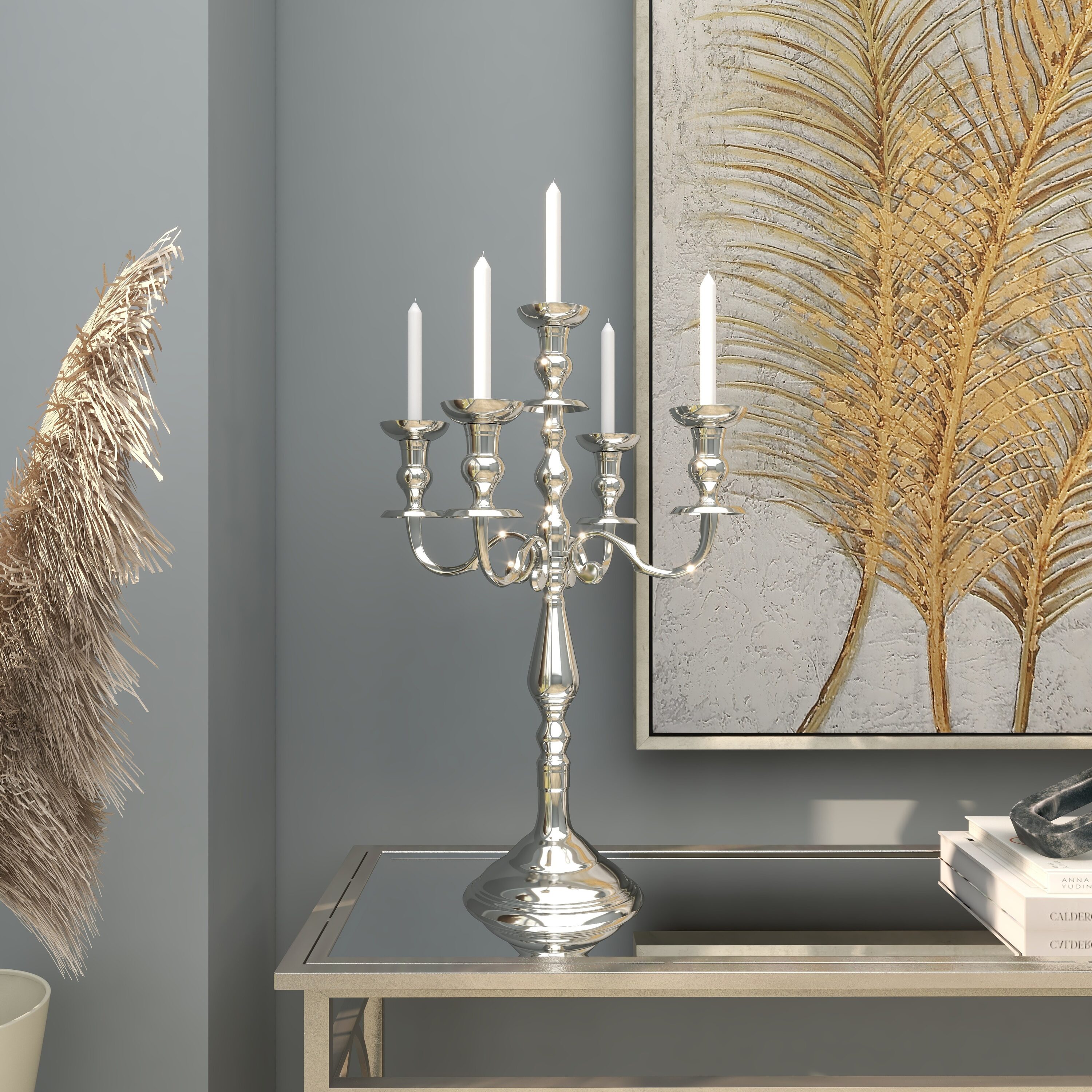 Grayson Lane 30814 5 Candle Aluminum Candelabra Candle Holder