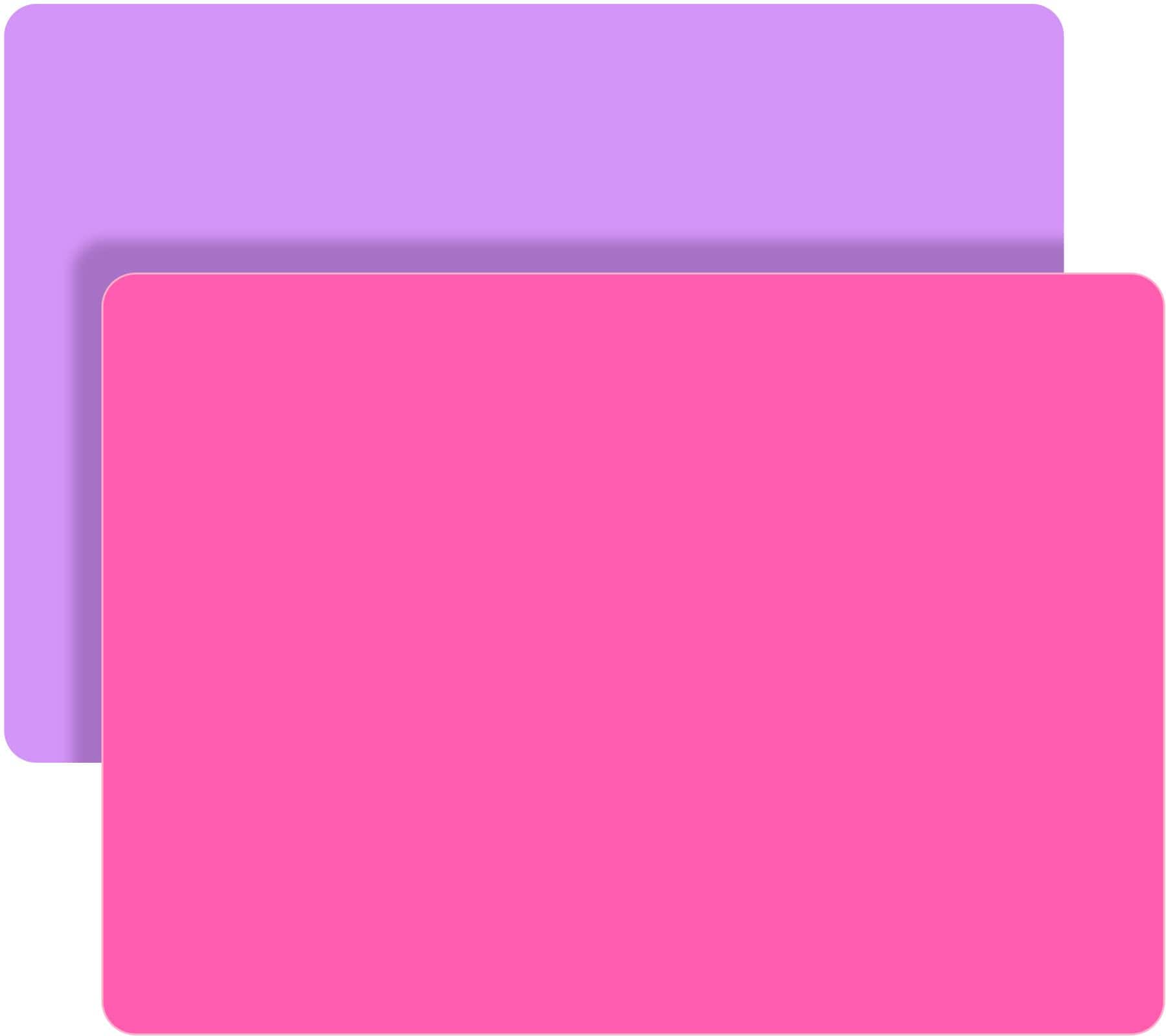 DHMHD  Silicone Mats for Crafts Set of Two Hot Pink and Light Purple 11 69 by 8 26 Inches Nonstick Heat Resistant Flexible