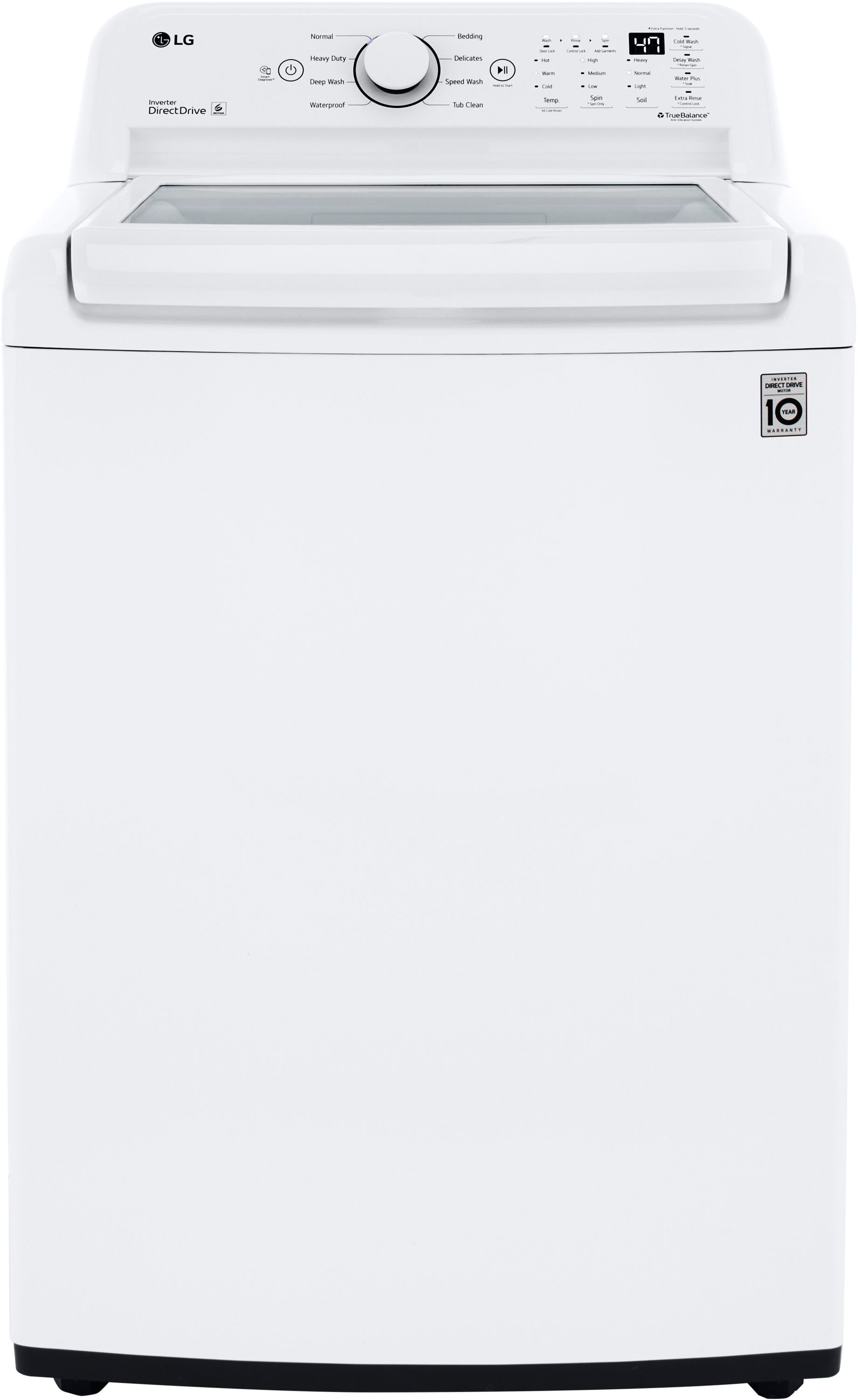 LG ColdWash 4.5-cu ft Impeller Top-Load Washer (White) in the Top