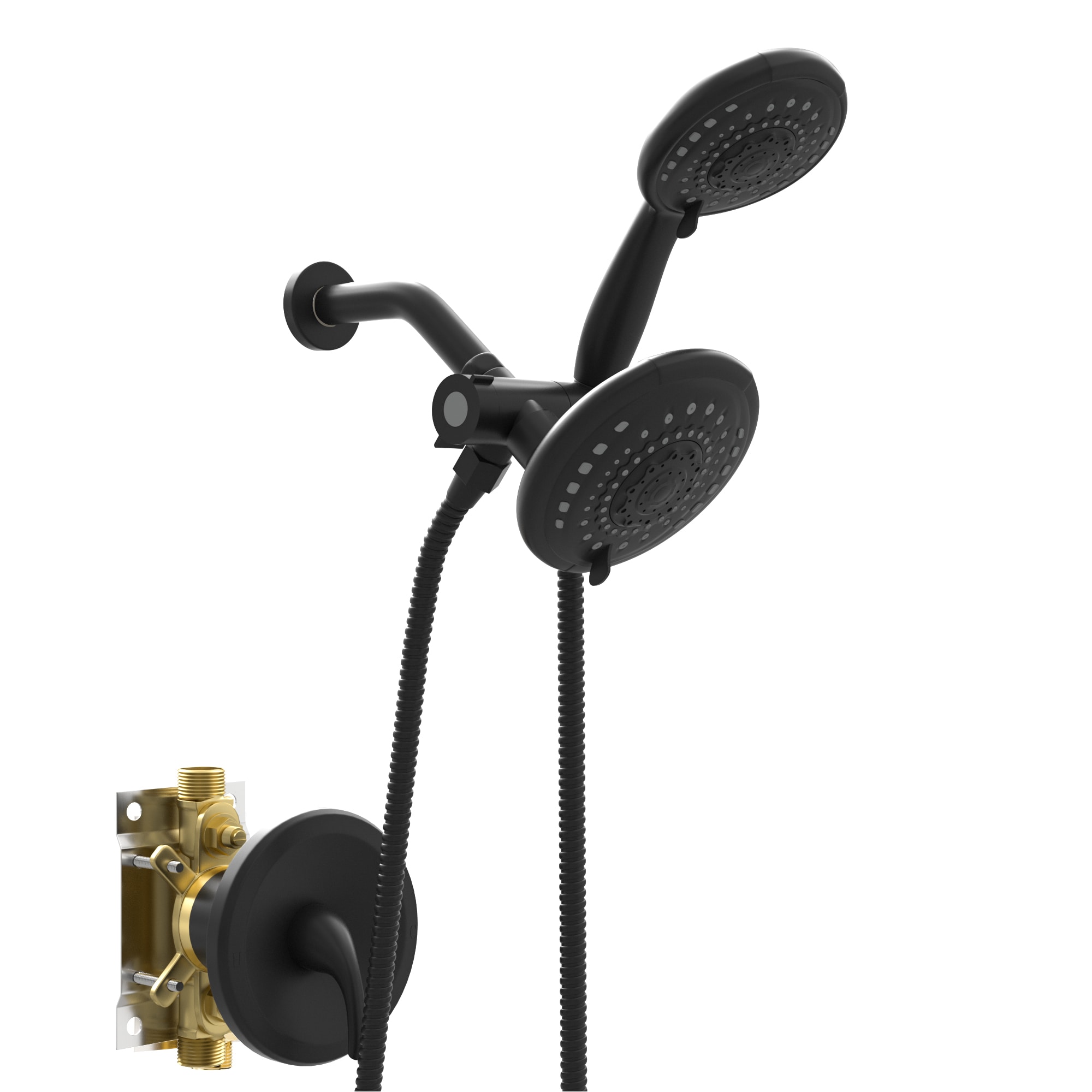 Mondawe AM-SC418A-MB Matte Black 5-in Built-In Shower Faucet System with 2-way Diverter ( Pressure-balanced Valve Included )