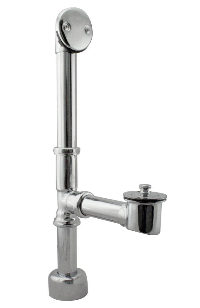 WESTBRASS D3211K-05 Bath Waste and Overflow Twist and Close- 14" Make-up, 17 Ga. Tubing Fully Finished In Polished Nickel