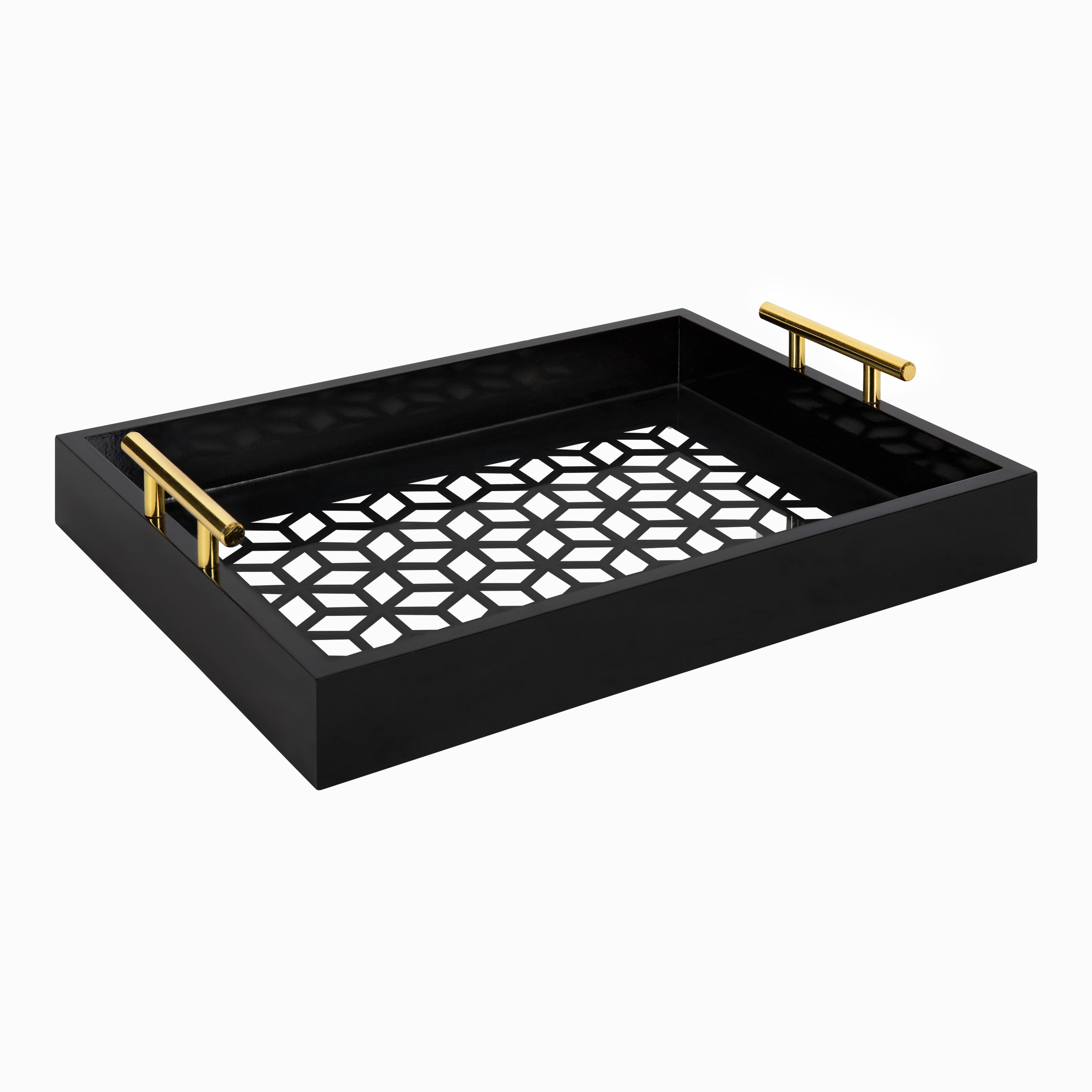 Kate and Laurel 217686 Caspen 12.00-in x 16.30-in Black Rectangle Serving tray