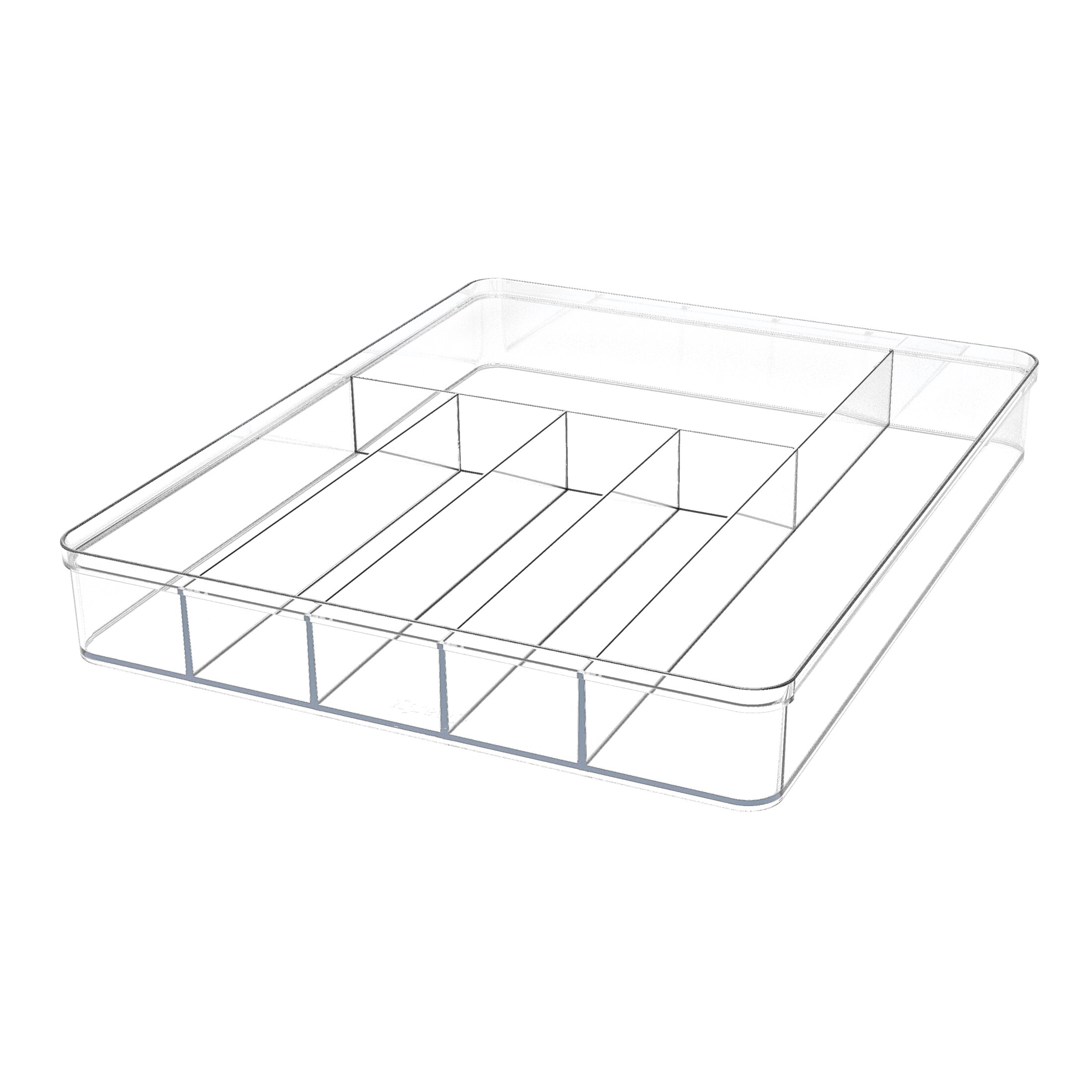 Style Selections 12-in W x 3-in H x 15-in D 1 -Tier Freestanding clear Plastic Utensil organizer