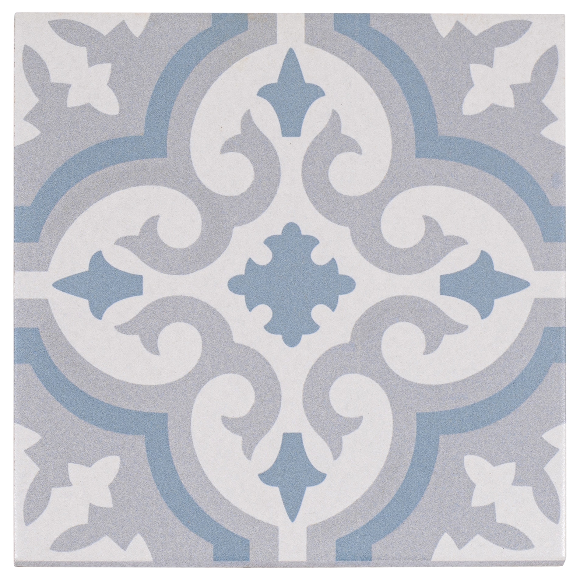 Andova Tiles SAM-ANDBLI288 Sample- Revival 8-in x 8-in Matte Porcelain Patterned Floor and Wall Tile