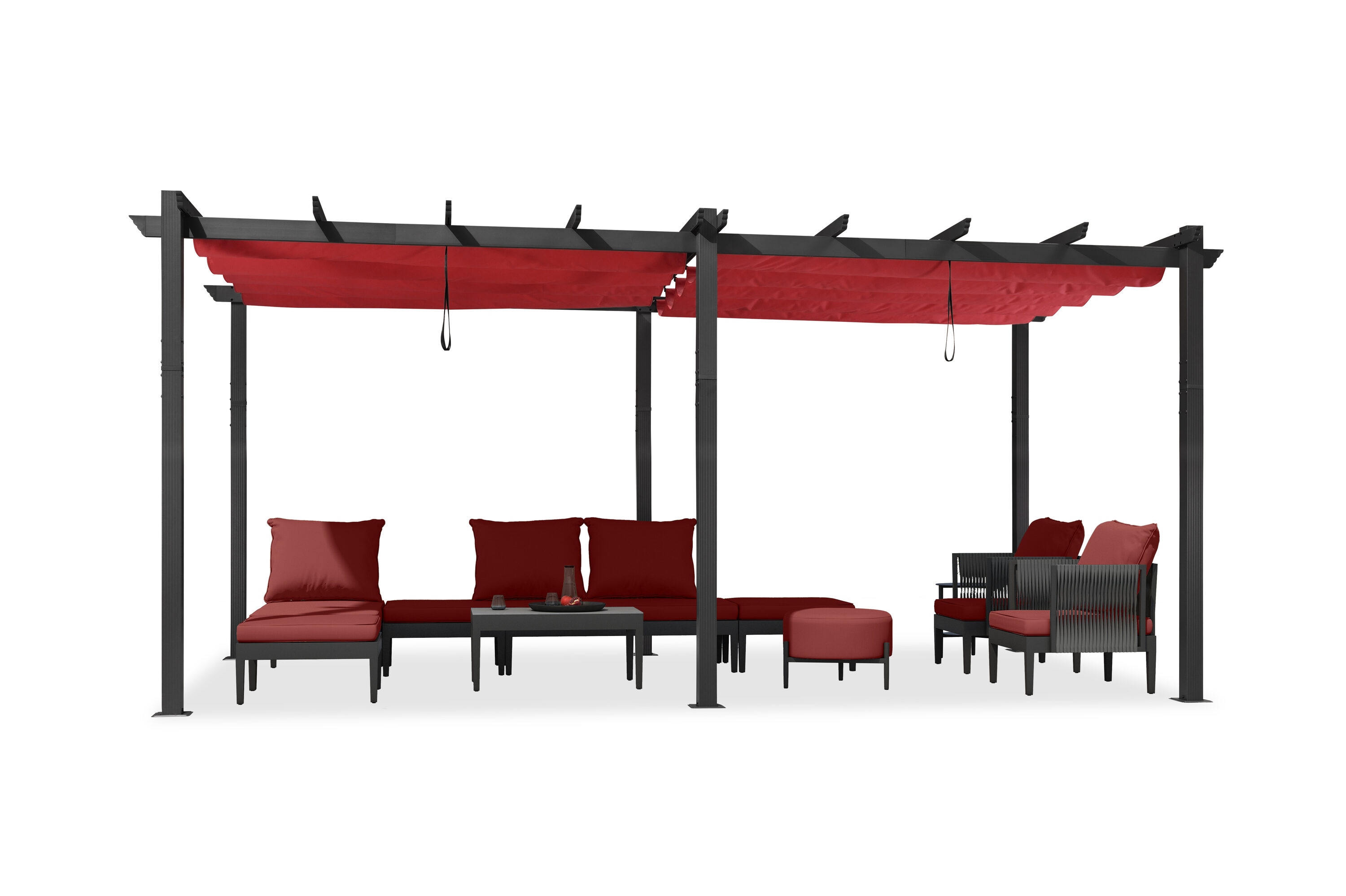 PURPLE LEAF LSMPG1020-TR Home and Garden 10-ft W x 18-ft L x 8-ft H Terra Metal Freestanding Pergola with Canopy
