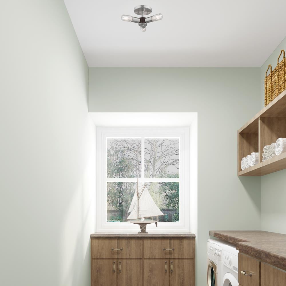 Copenhagen Brushed Nickel 3-Light Flush Mount Ceiling Fixture