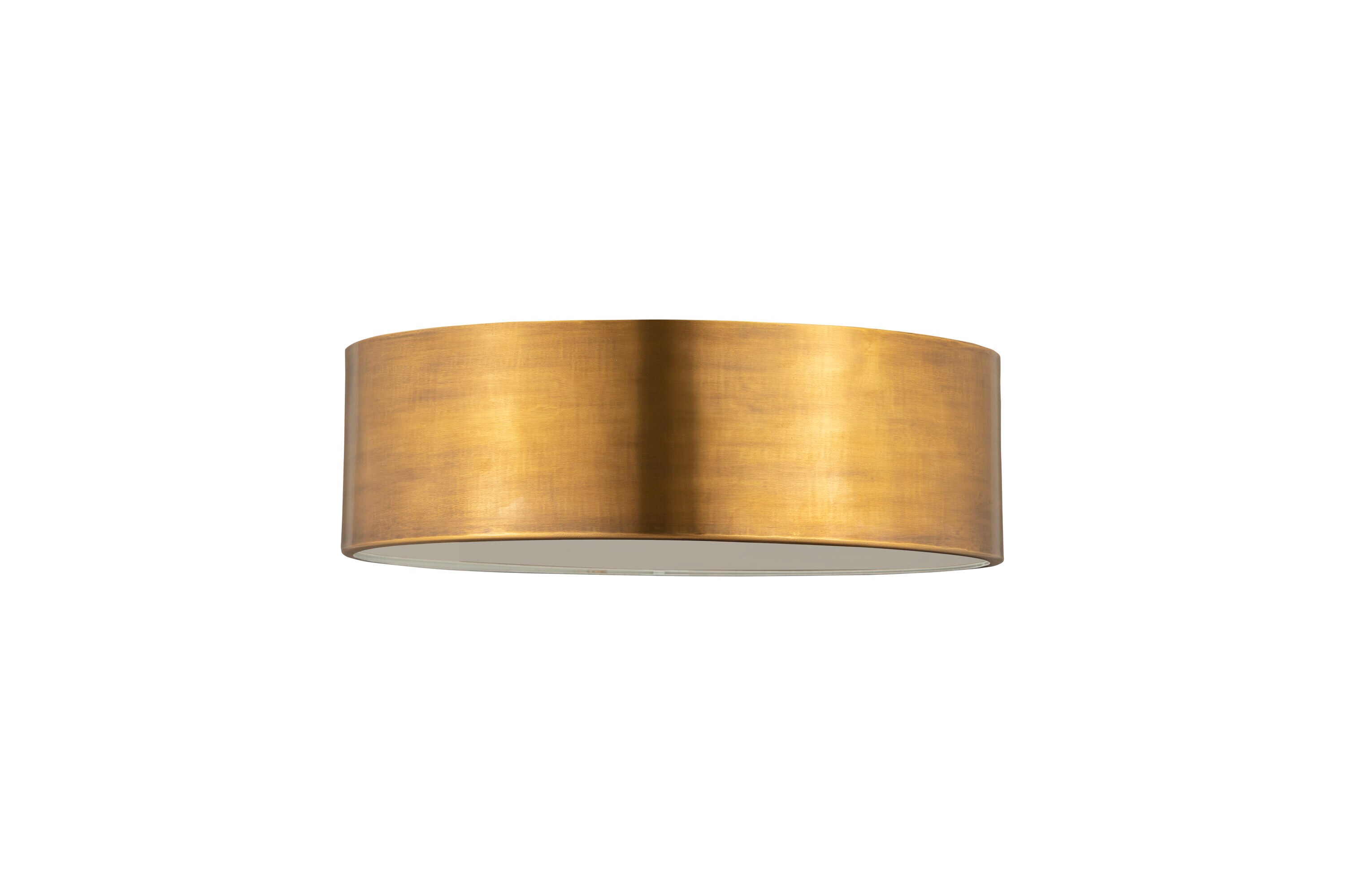 Harley Modern 3-Light Rubbed Brass Drum Flush Mount LED