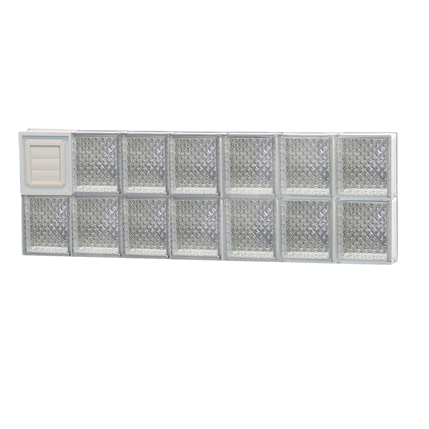 REDI2SET D4216DP Diamond Glass 40-1/4-in x 15-1/2-in Frameless Replacement Dryer vent Glass Block Window