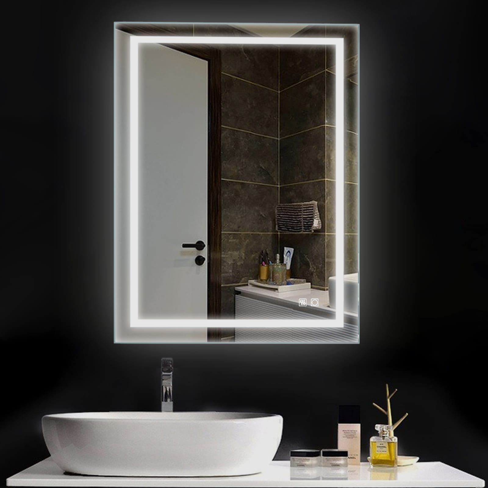 Front-Lighted LED Bathroom Vanity Mirror: 28 x 36 - Rectangular – Mirrors  & Marble