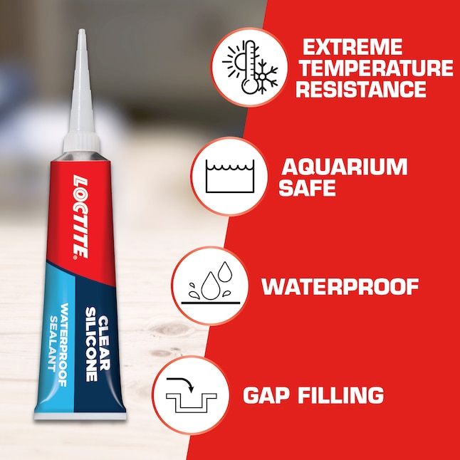 Loctite Waterproof Sealant, Clear Silicone, Transparent - 2.7 fl oz