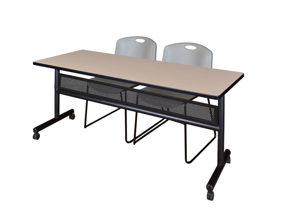 Regency MKFTM7224BE44GY Training Off-white 4-Person Training Table (72-in W x 29-in H)