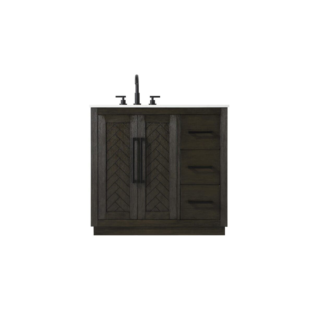 Simply Living Home Calloway 36 inch Single Bathroom Vanity in Chocolate Oak