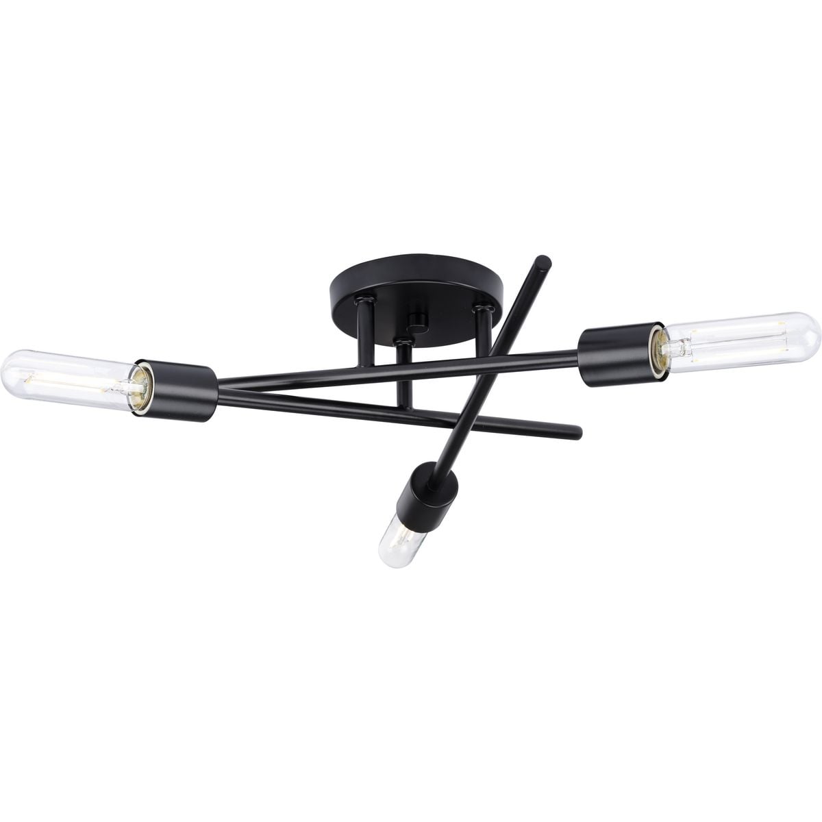 Progress Lighting P350225-31M Astra 3 -Light 18-in Matte Black Semi Flush Mount Light