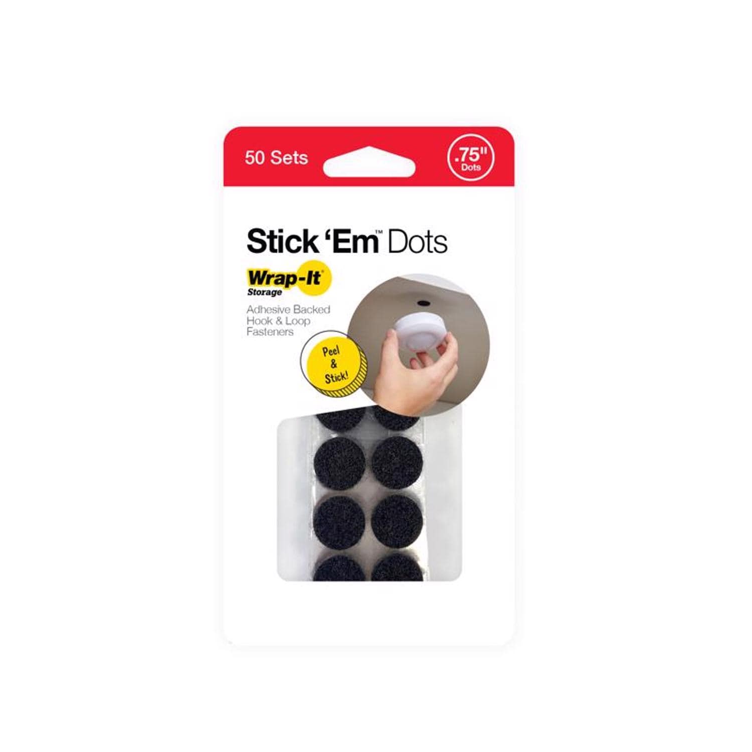 Wrap-It Wrap It Stick 'Em Small Plastic Hook and Loop Fastener 0.75 in. L 50 pk