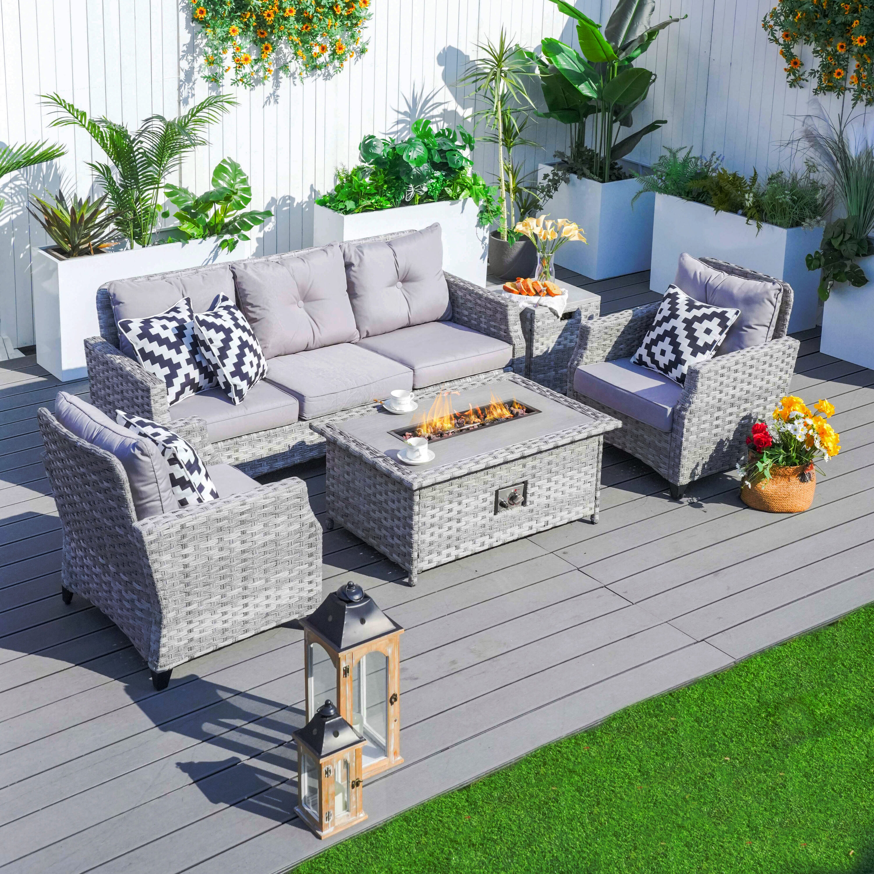 Moda Furnishings CMAF-1802-GR Patio-Conversation-Sets - View #4