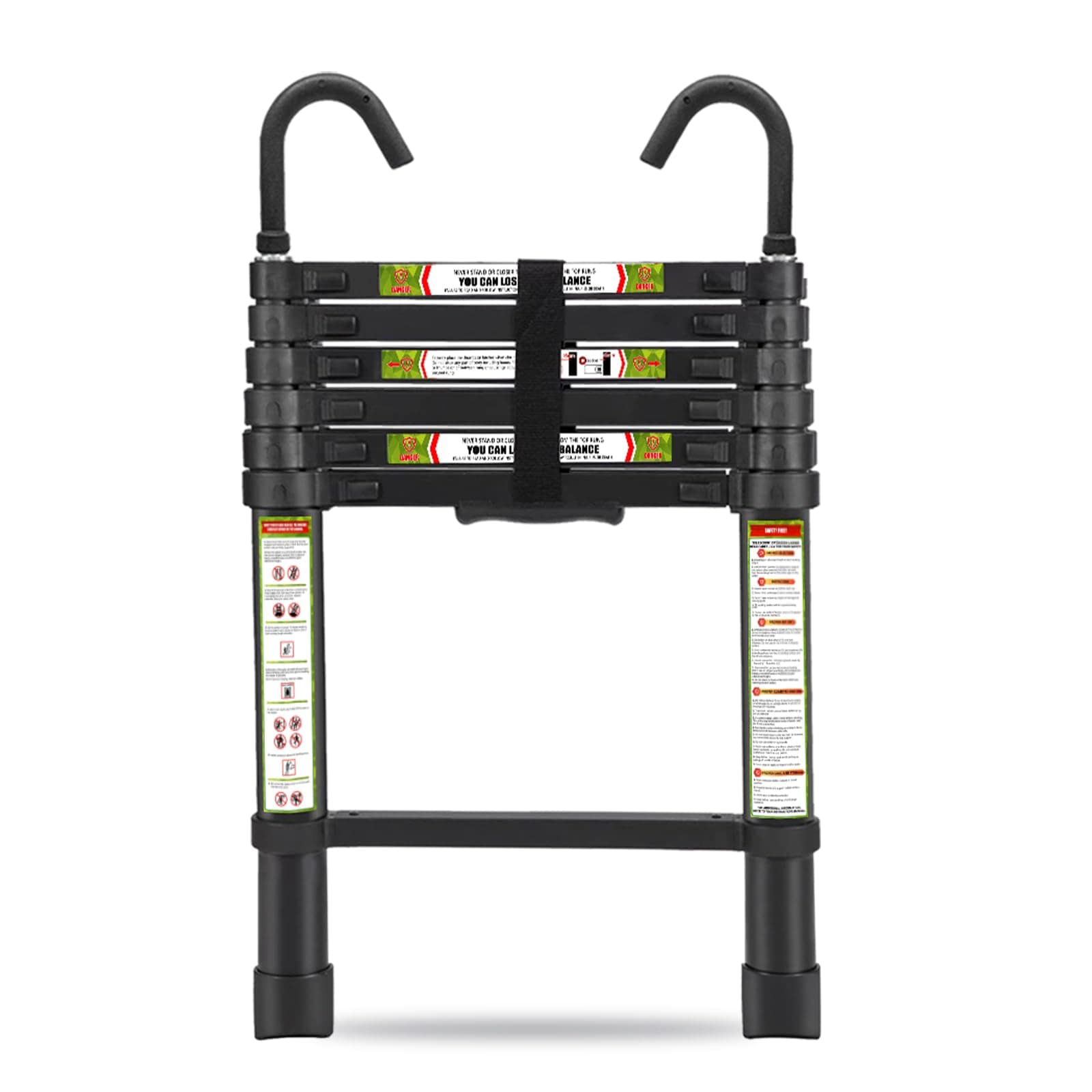UUDULY  Telescopic Ladder 6 5FT Aluminum Telescoping Ladder with Non Slip Feet and Stable Hook Portable Extension Ladder for Household and