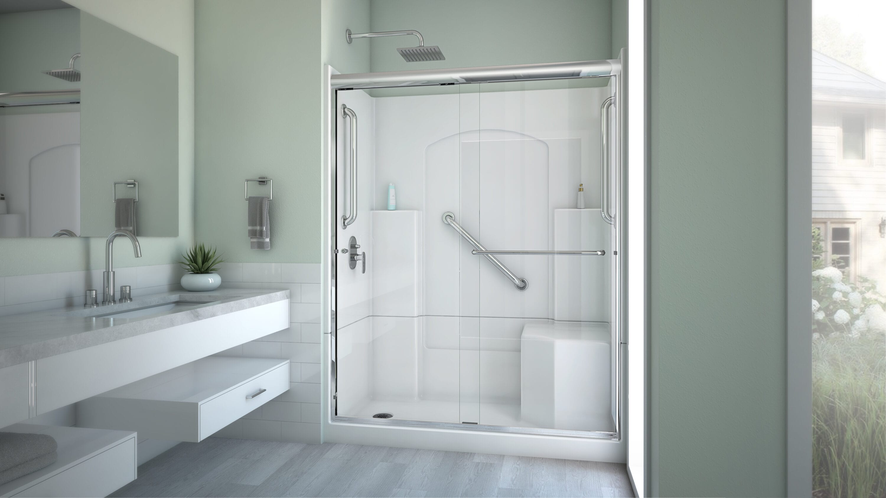 Laurel Mountain L3260SH1S4PRWC1 Alcove-Shower-Kit - View #9