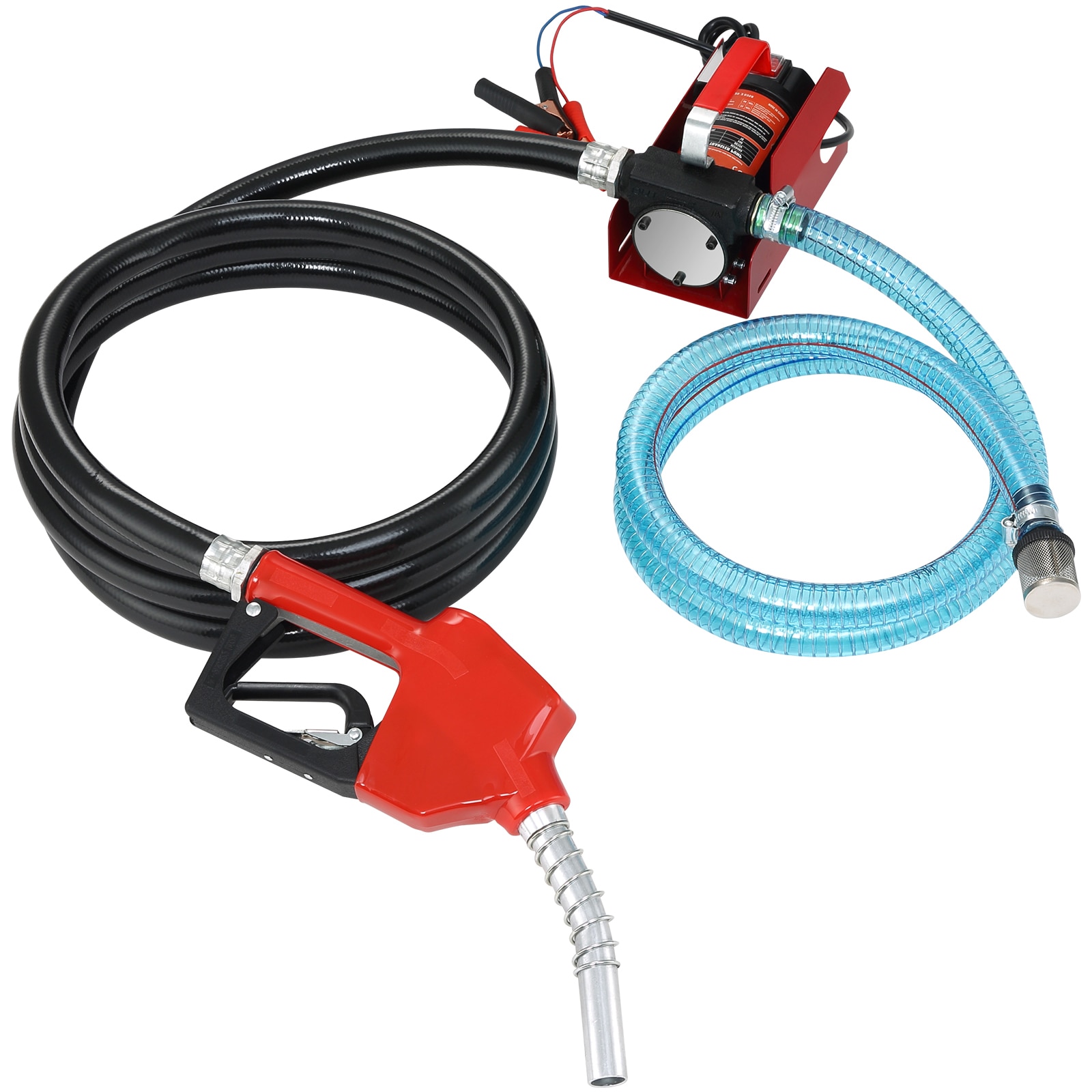 GIVIMO 12-V 10-GPM Diesel Fuel Transfer Pump Kit with Auto-Shutoff Nozzle and Hoses #LW047GIVSS158
