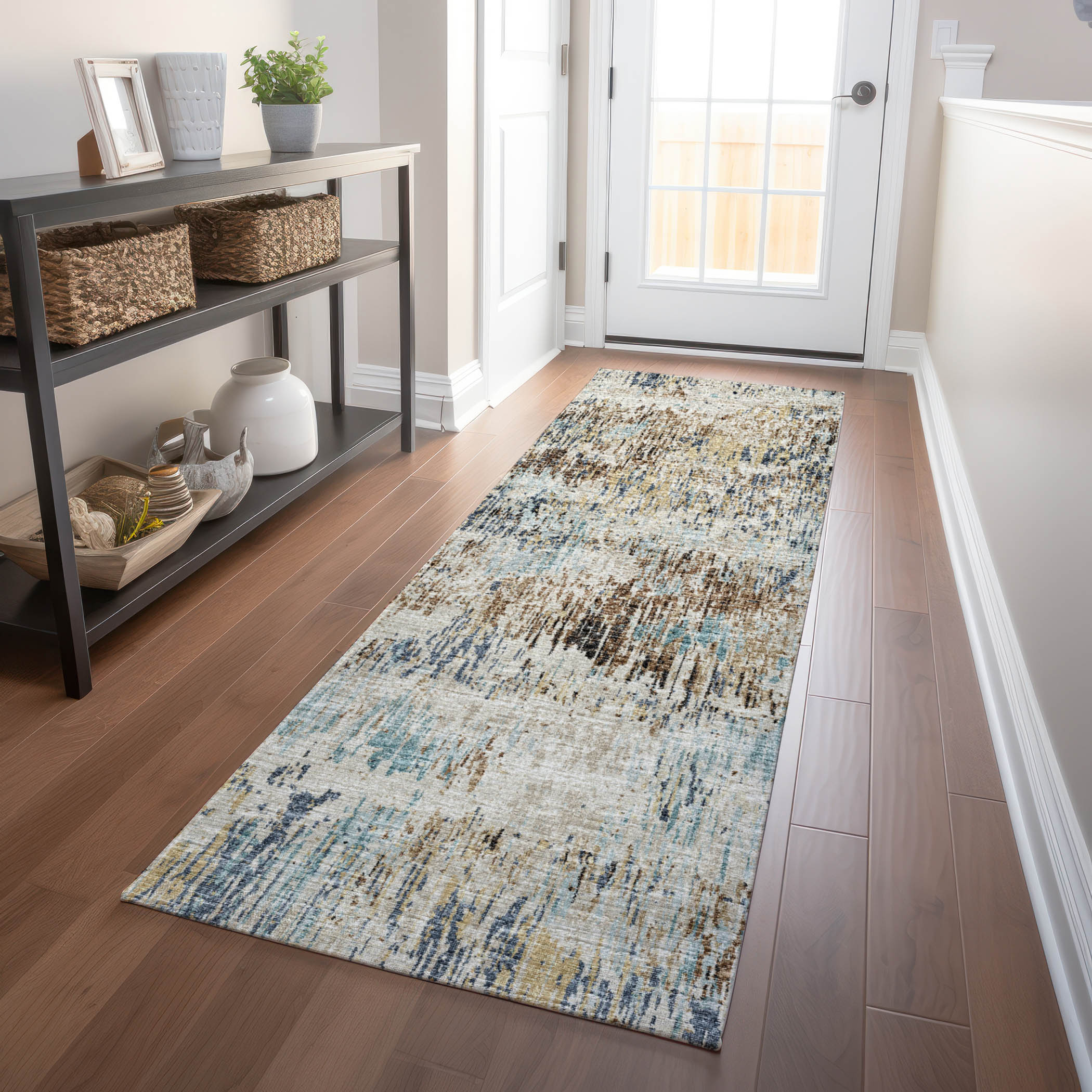 Addison Rugs AMF66MO2X8 Mayfield AMF66MO 2 x 7 (ft) Loomed Polyester Moody Rectangular Indoor Abstract Machine washable Runner rug