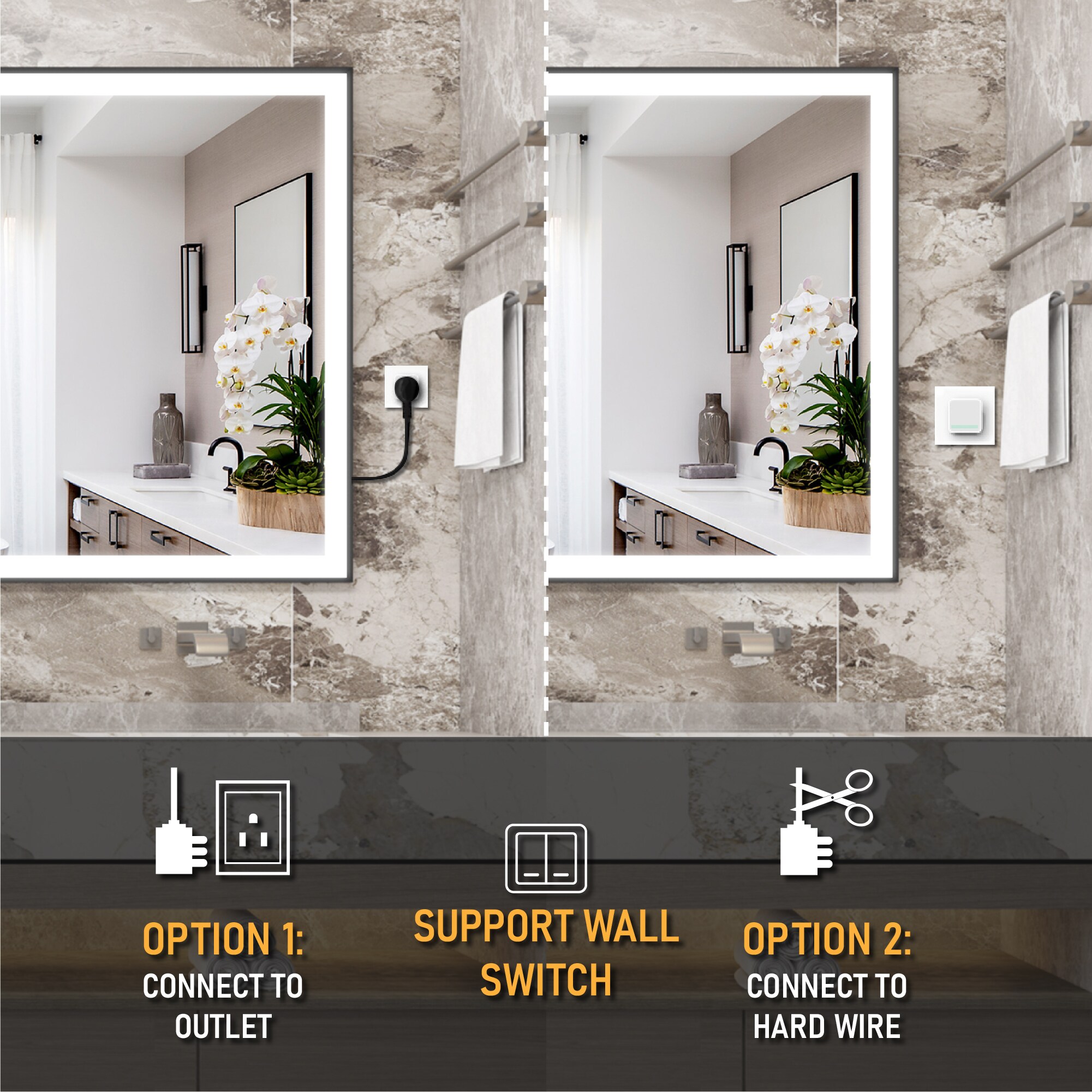 WELLFOR M1FM7236MB Framed-Bath-Mirrors - View #13