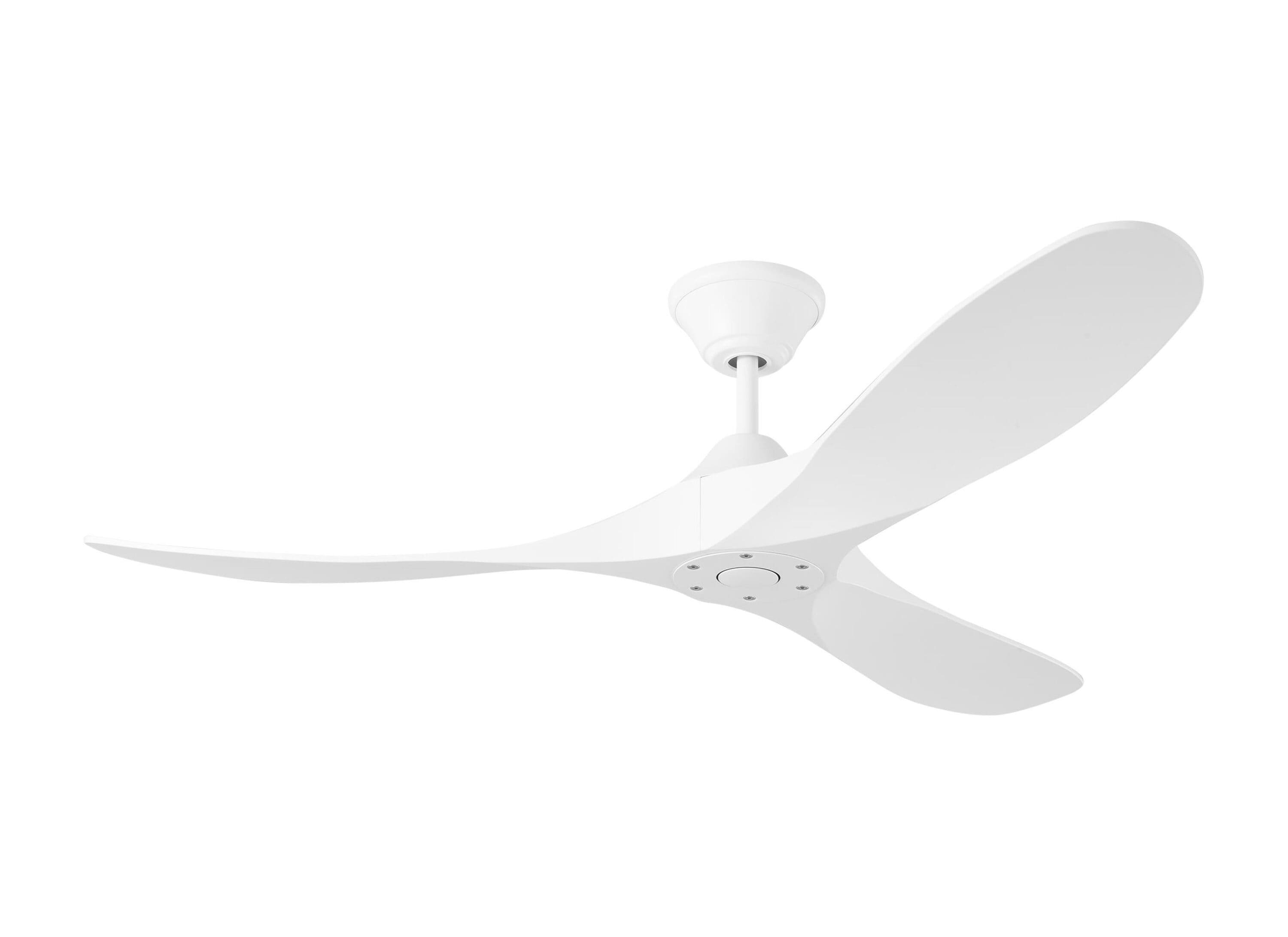 Generation Lighting 3MGMR52RZW Maverick Coastal 52-in Outdoor Matte White with Matte White Blades Ceiling Fan Without Light - Remote Included ( 3 -Blade )