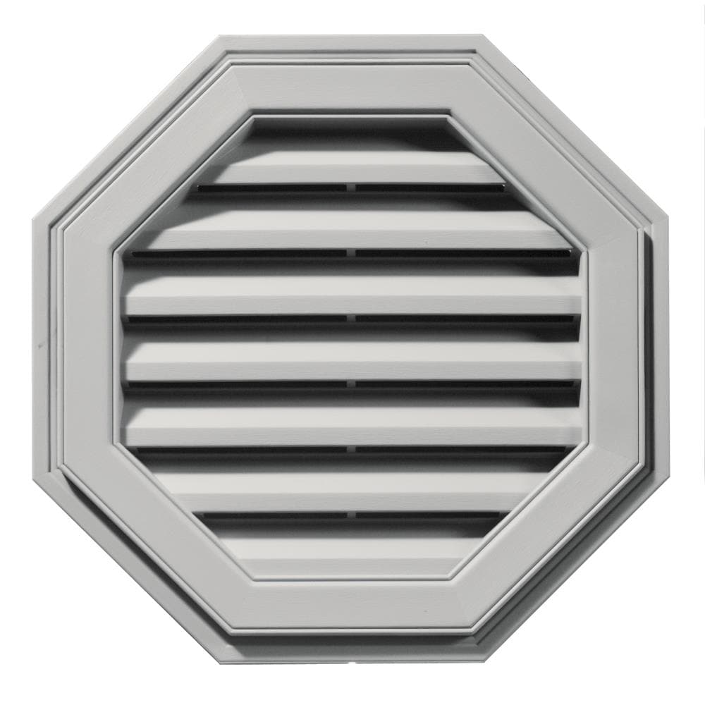 Builders Edge 120012222030 22-in x 22-in Paintable Octagon Vinyl Gable Louver Vent