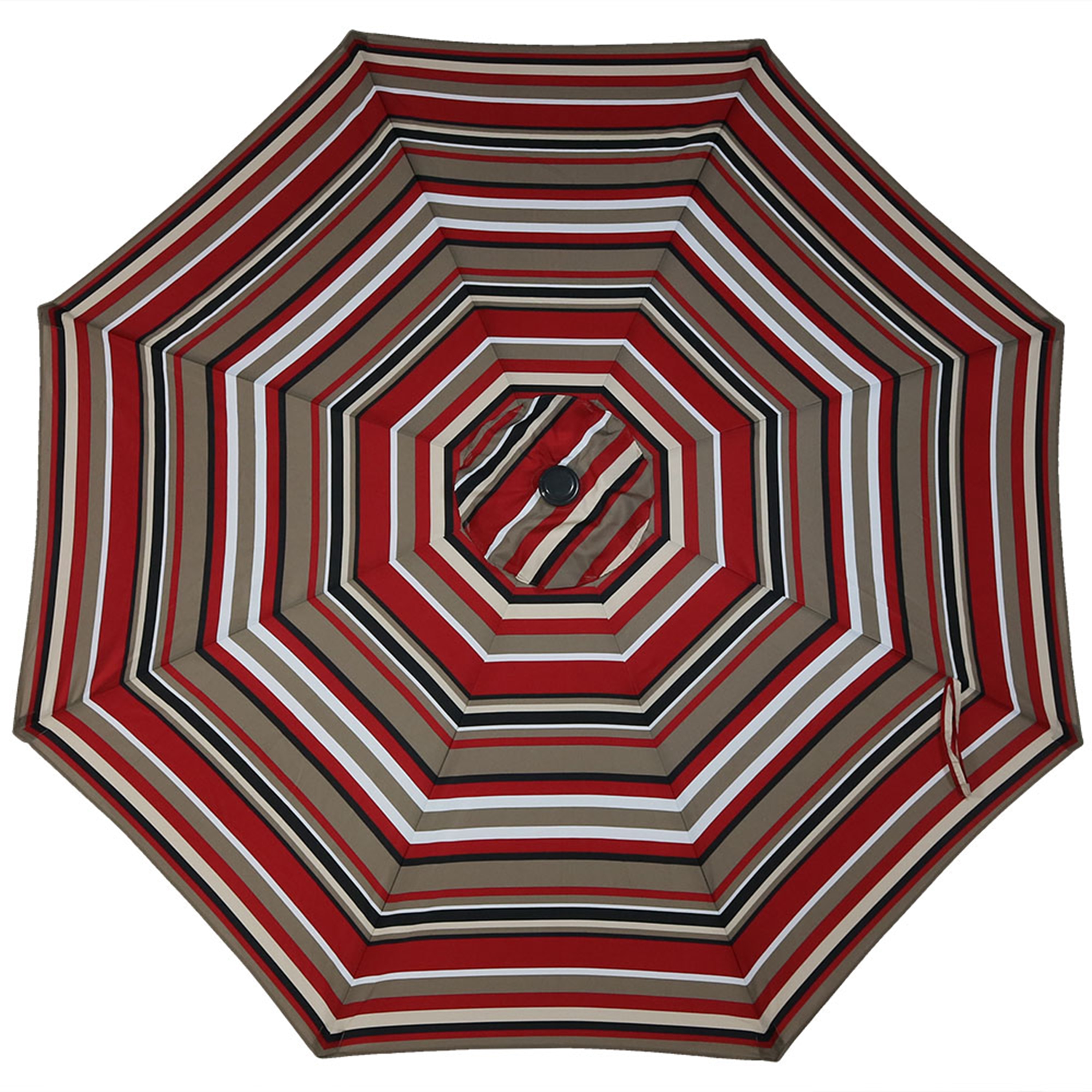 9-Foot Red and Beige Striped Aluminum Patio Umbrella