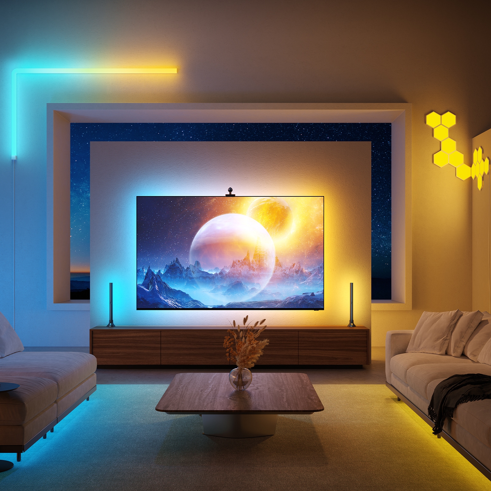 Govee DreamView T1 TV Backlights (75-85-in TVs) LED Strip Lights, Color  Changing, Dimmable, Wi-Fi & Bluetooth Enabled, RGBIC Technology in the Strip  Lights department at