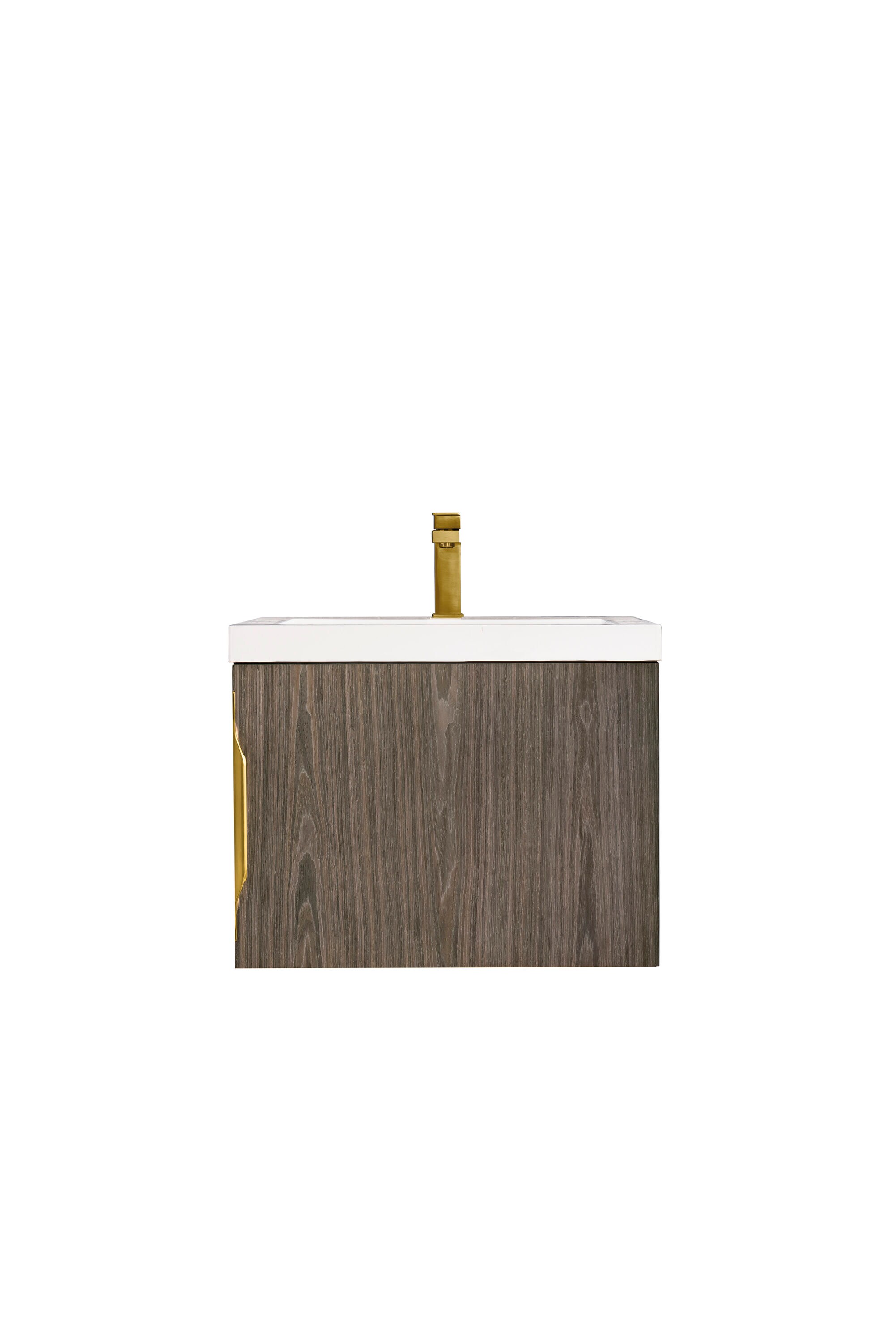 Ash Gray Engineered Wood Wall-Mount Vanity with Mineral Composite Top