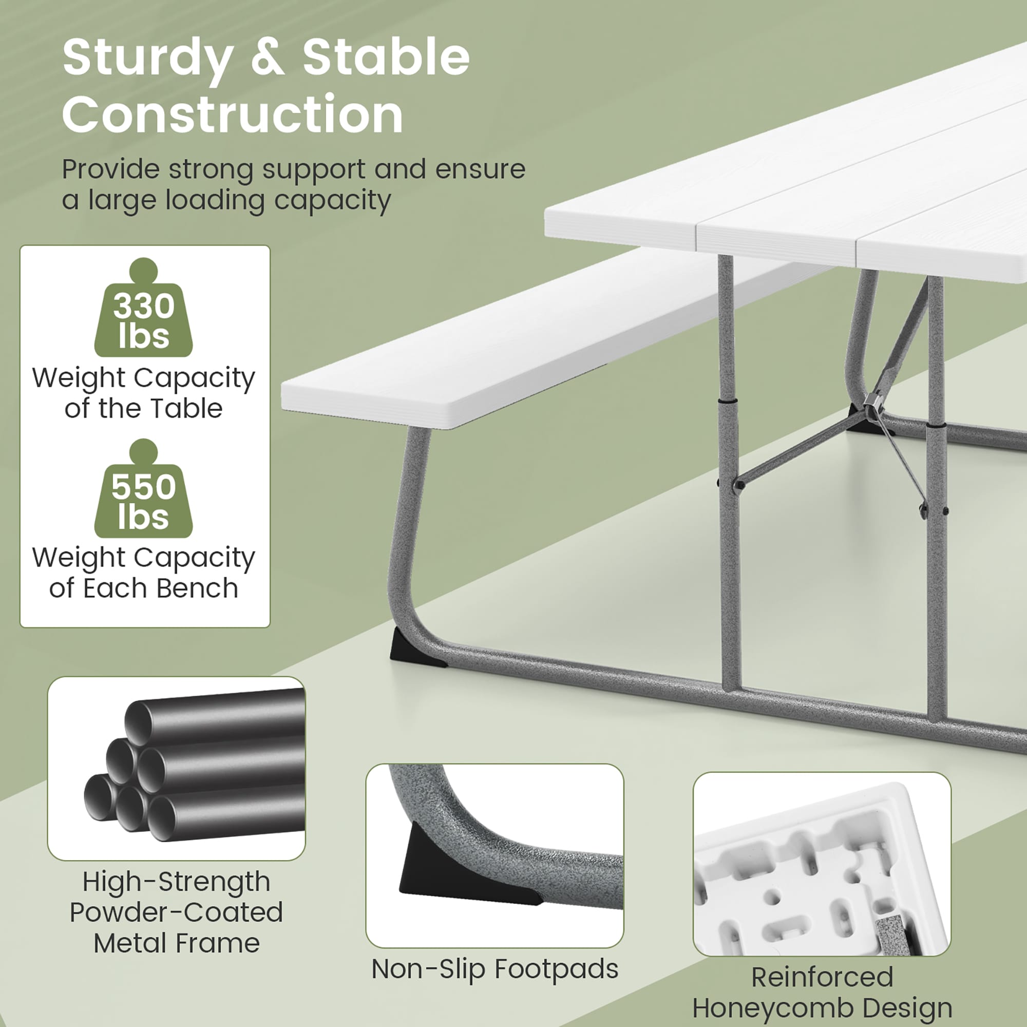 Forclover HYFL-67WH+ Picnic-Tables - View #8