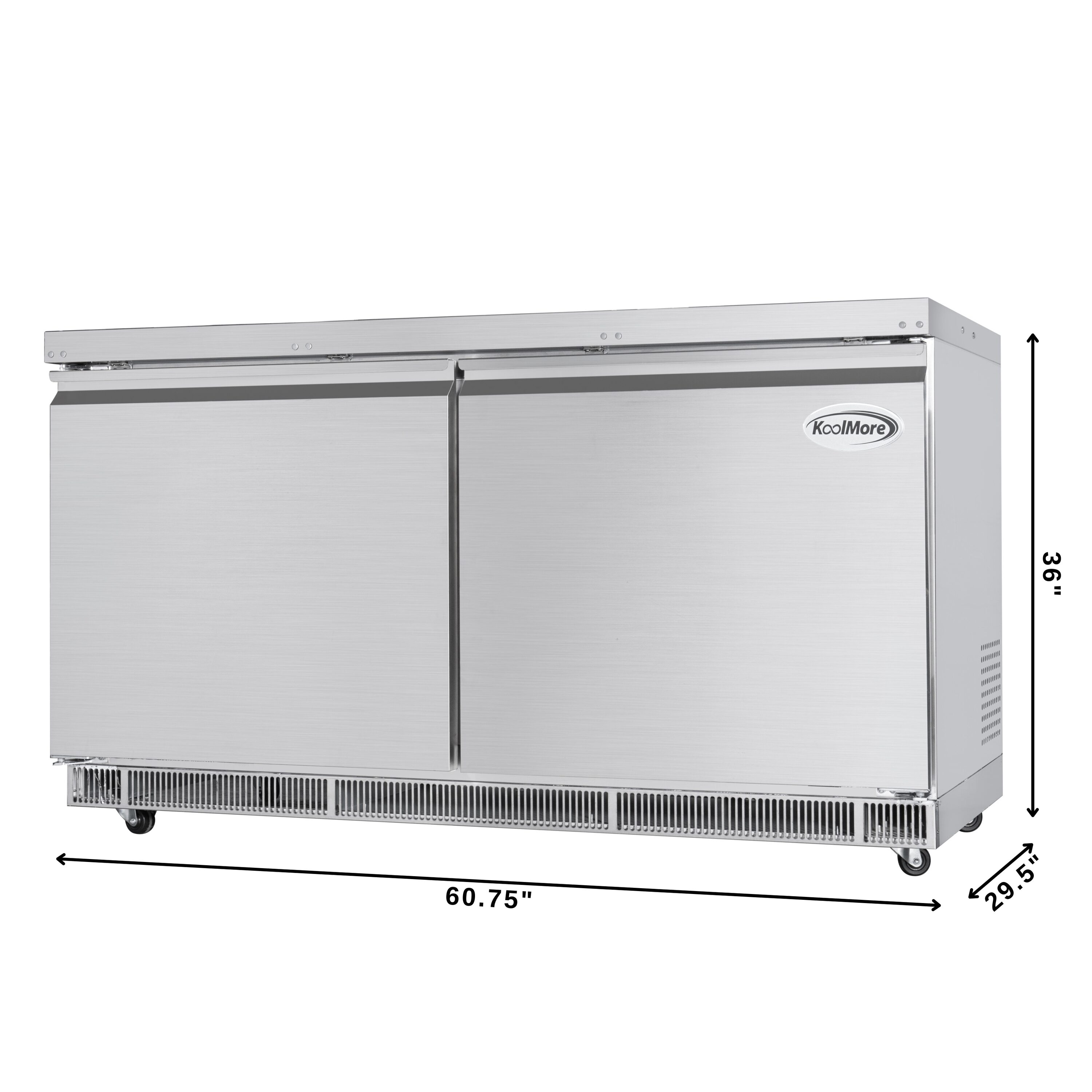 KoolMore 18.1-cu Ft Commercial Refrigerator 2 Stainless Steel-Door ...