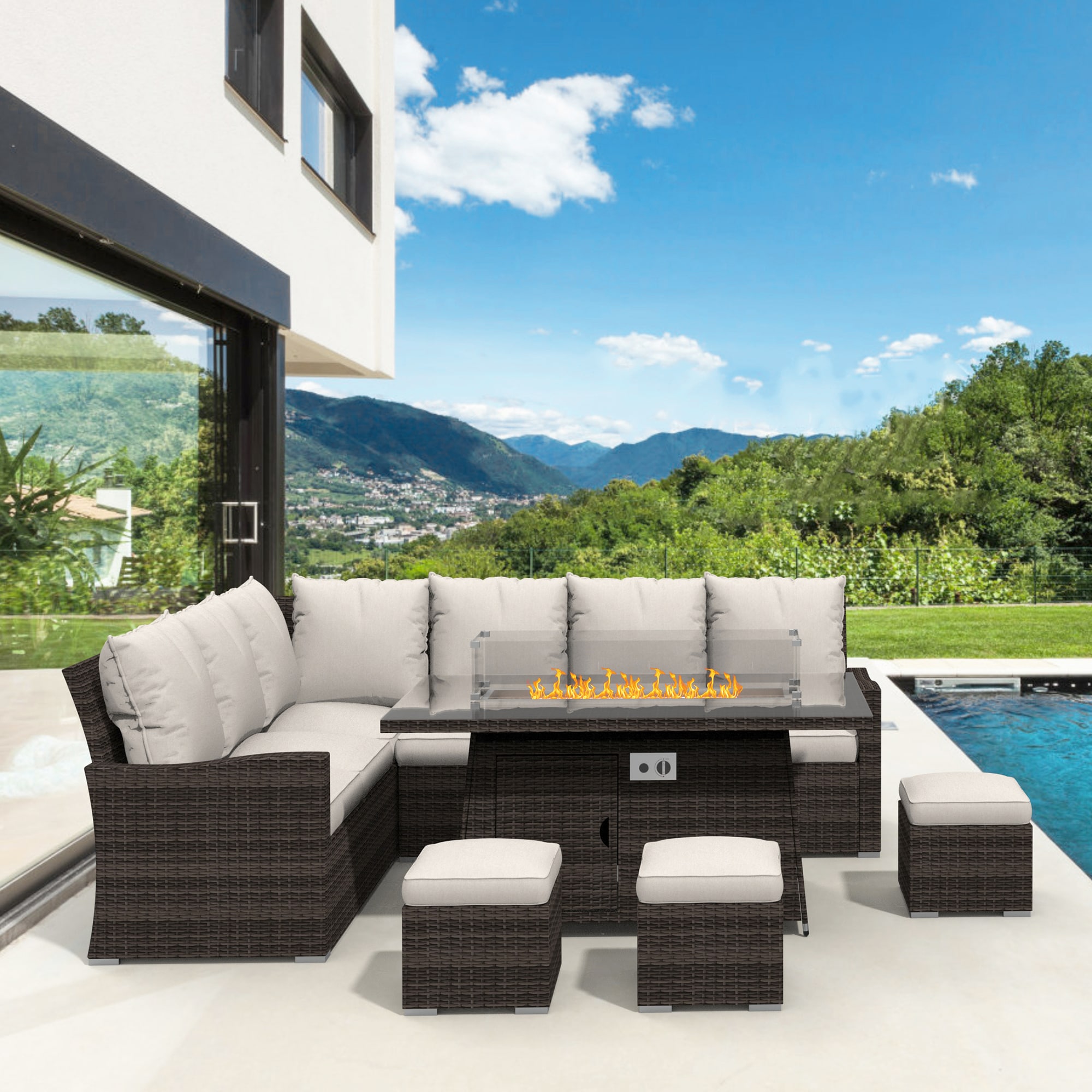 Moda Furnishings MOF-16591-BROWN Patio-Conversation-Sets - View #5