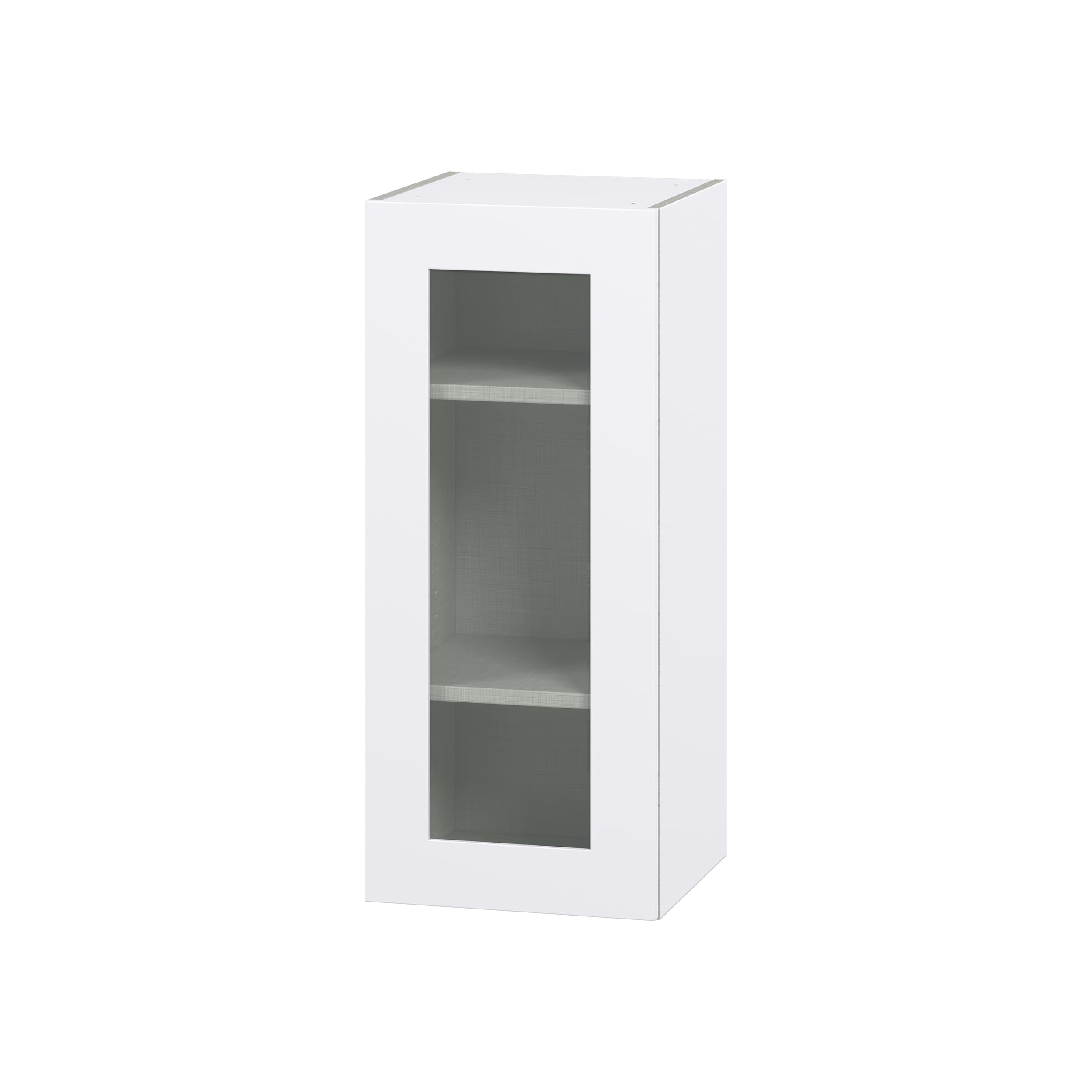 Hugo&Borg DSWG1535(L/R)-JO Jolie 15-in W x 35-in H x 14-in D Warm White Wall Fully assembled Cabinet (Glass Panel Glass)