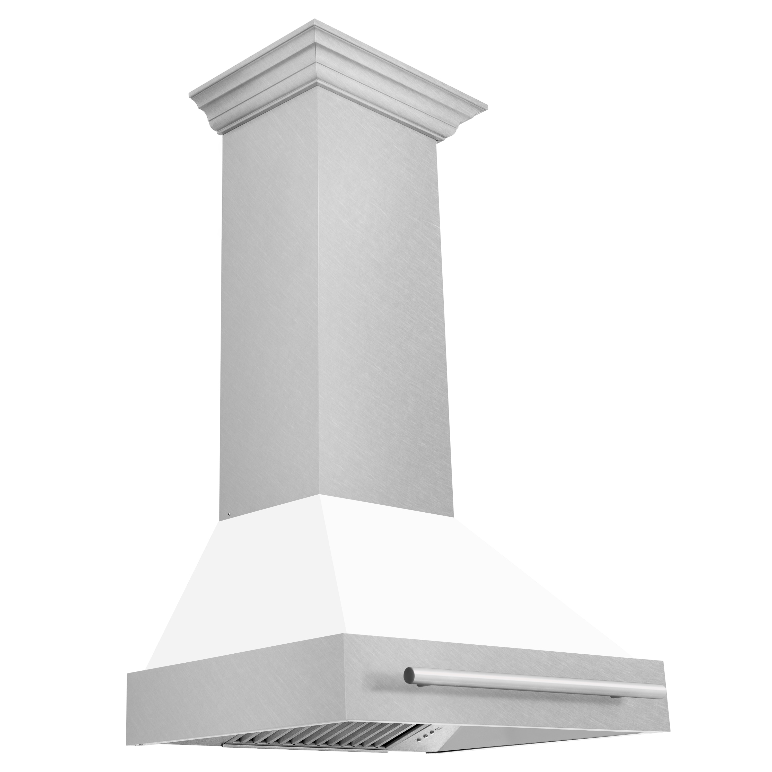 30 in. 400 CFM Ducted Vent Wall Mount Range Hood with White Matte Shell in Fingerprint Resistant Stainless Steel -  ZLINE Kitchen and Bath, 8654SNX-WM-30