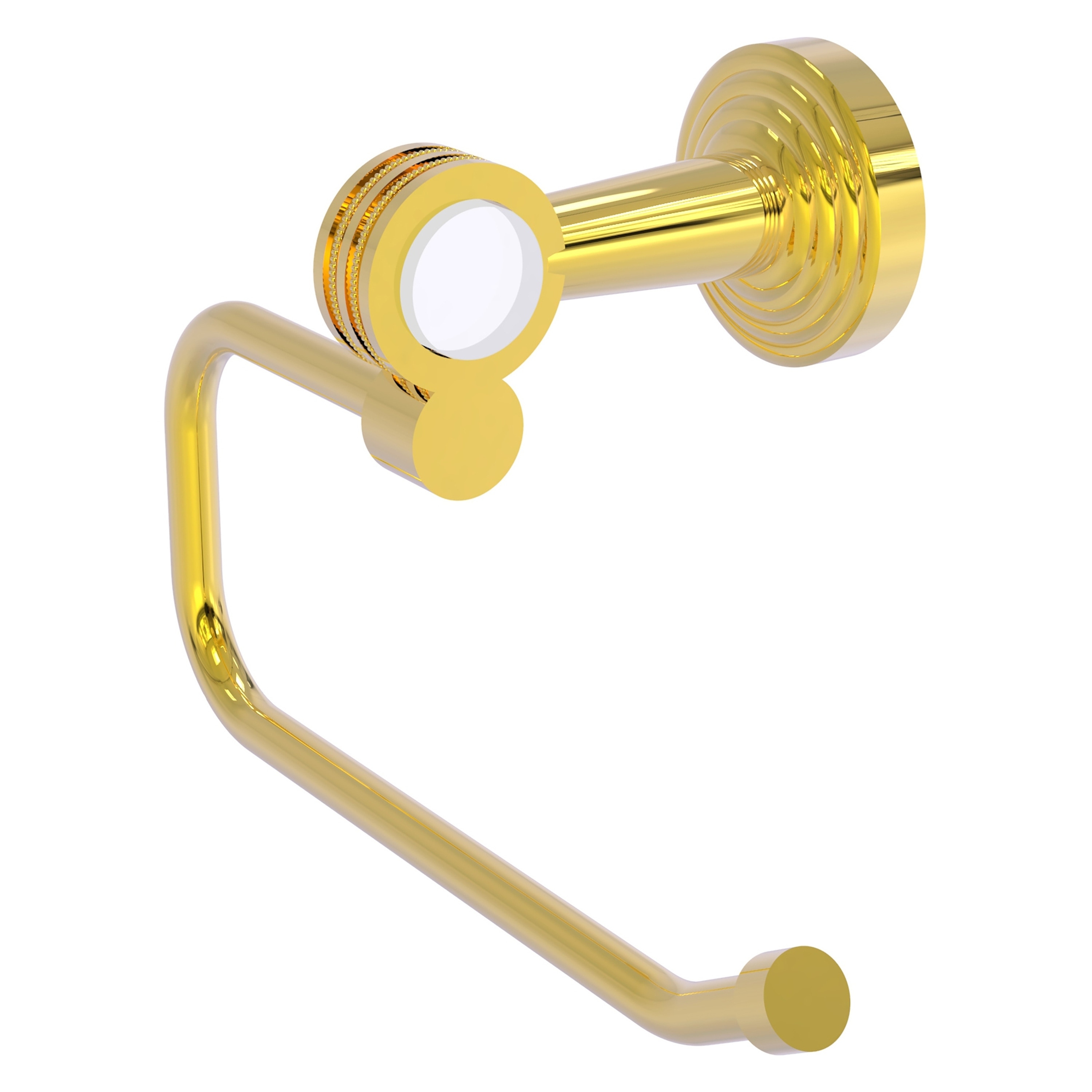Allied Brass PB-24ED-PB Pacific Beach Polished Brass Wall mount Single post Toilet Paper Holder 1 -Rolls