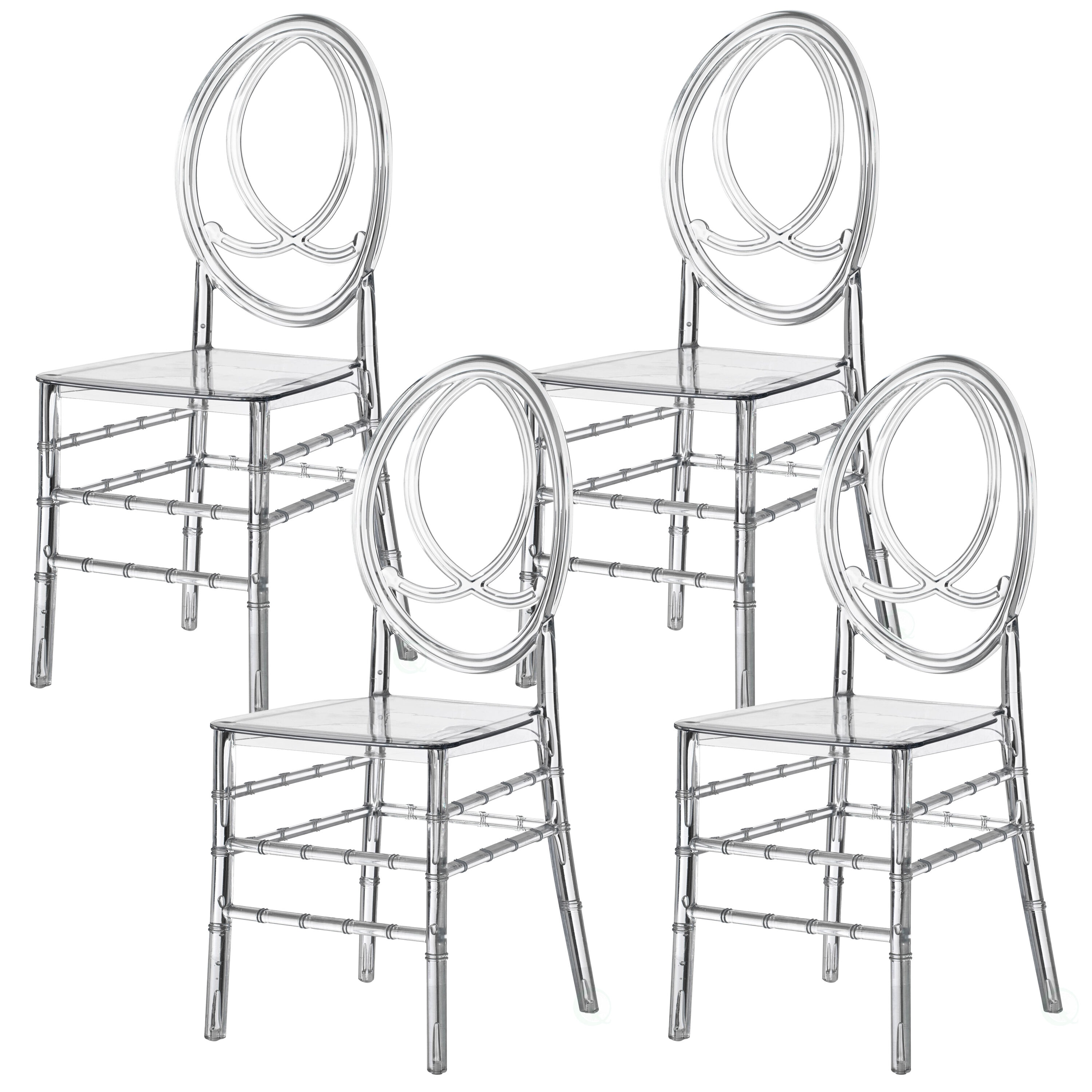 FABULAXE QI004659.CL.4 4 Modern Clear Accent Chair