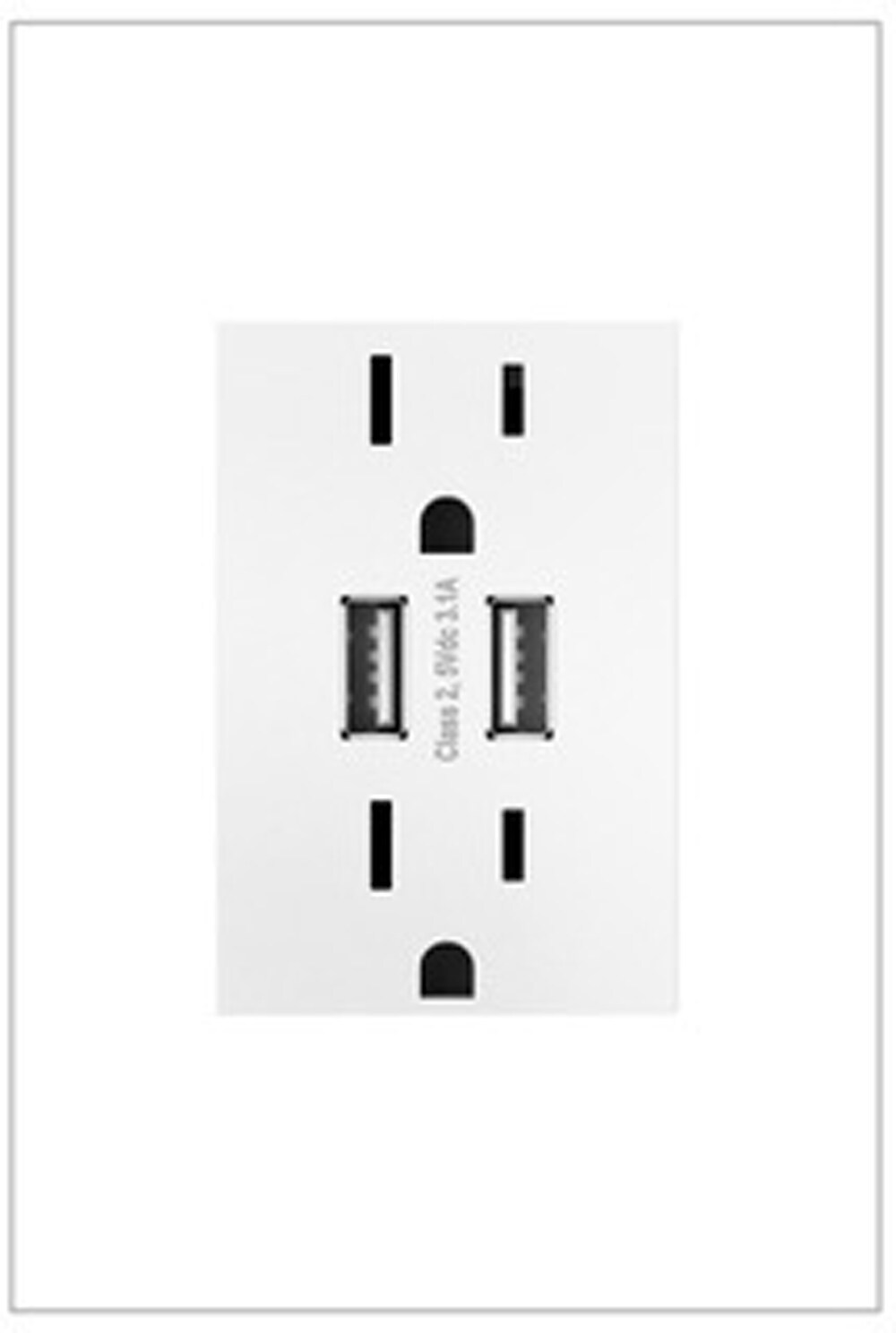 Legrand Adorne 15-Amp 125-volt Tamper Resistant Residential Square USB ...