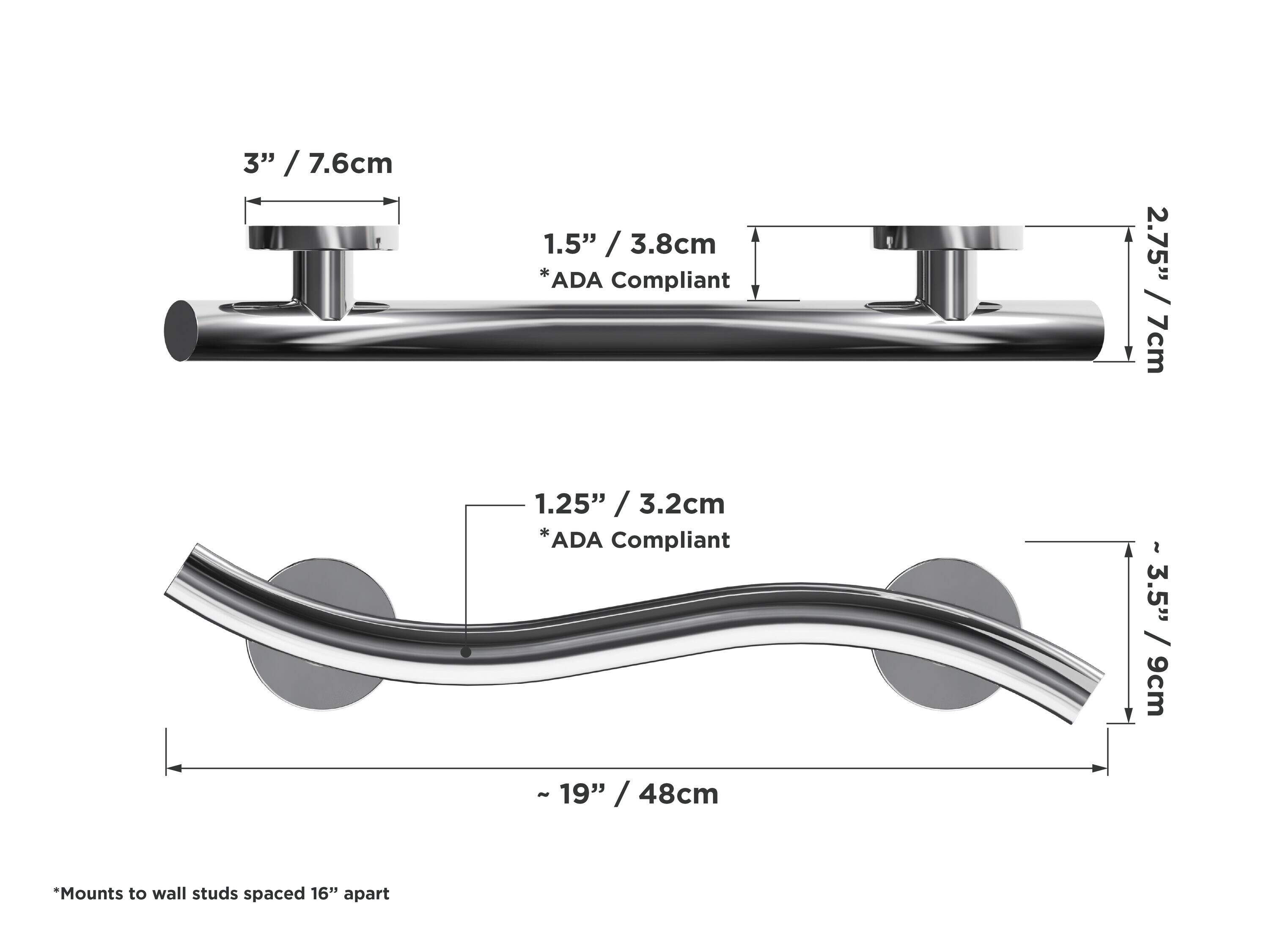 HealthCraft WGB-18-LR-CP Grab-Bars - View #9