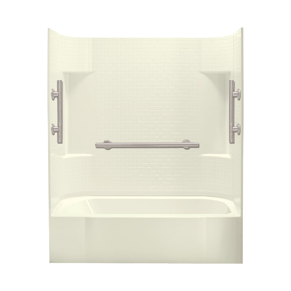 Sterling 71140123-N-96 Accord 30-in W x 60-in L Biscuit Vikrell Rectangular Right-Hand Drain Alcove Bathtub