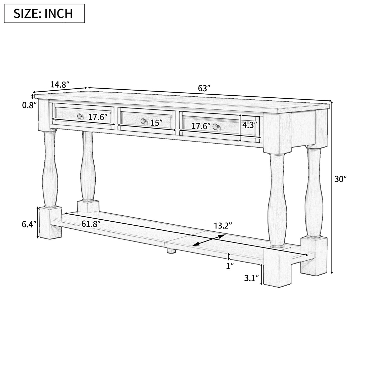 SunJet ZSQWIOTF81Y2 Console-Sofa-Tables - View #5