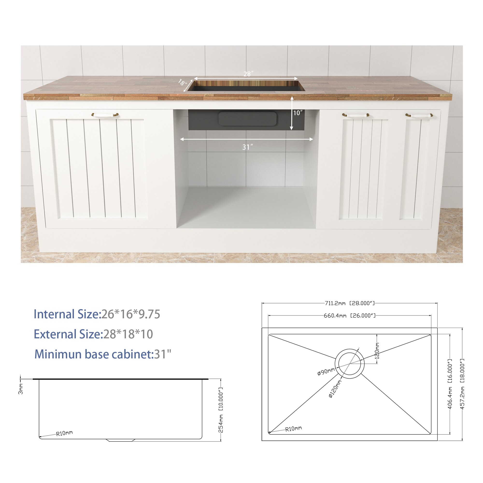 Lordear H-LUB2818R1 Kitchen-Sinks - View #4