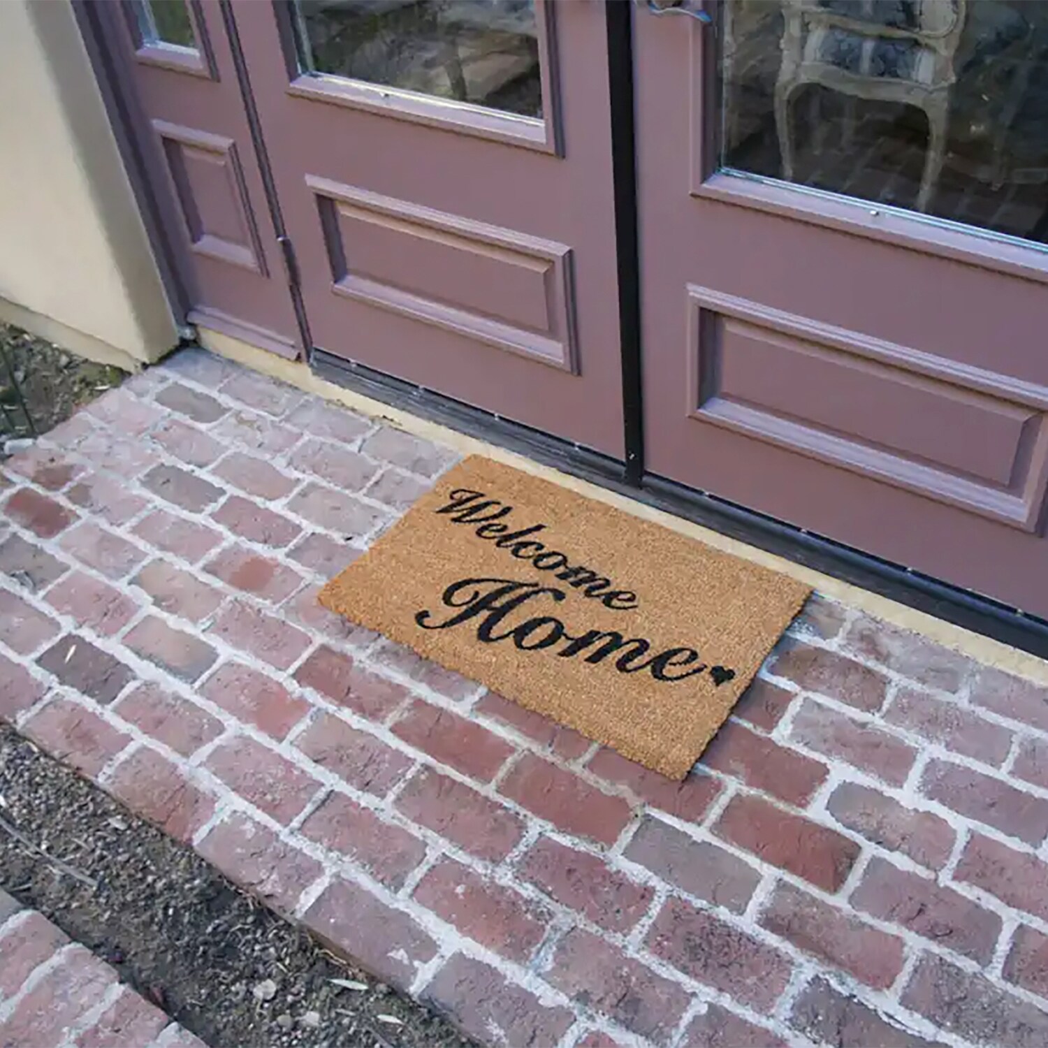 Rubber-Cal 10-111-017 2-ft x 3-ft Brown Coir Rectangular Indoor or Outdoor Door Mat