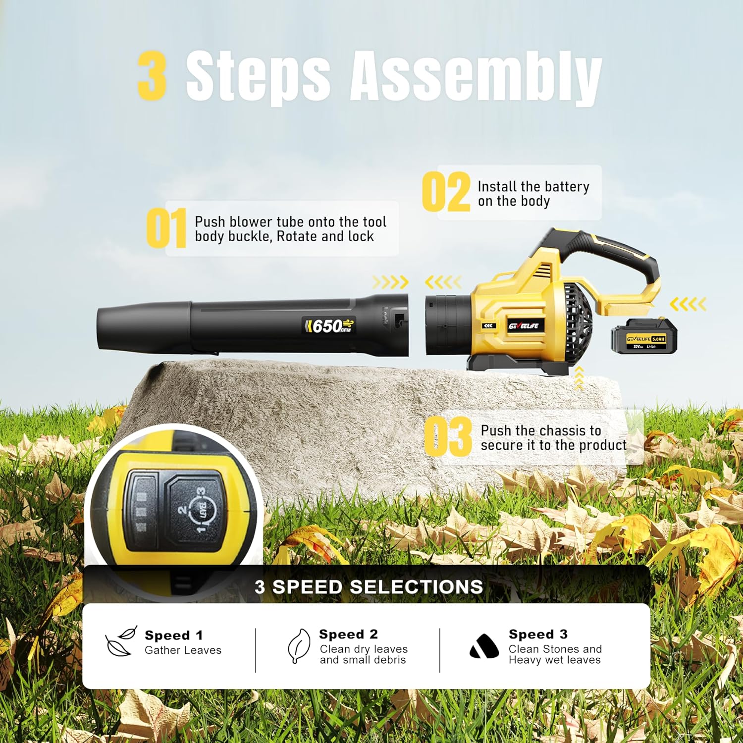 GEVEELIFE CKCYJ-YELLOW Cordless-Electric-Blowers - View #4