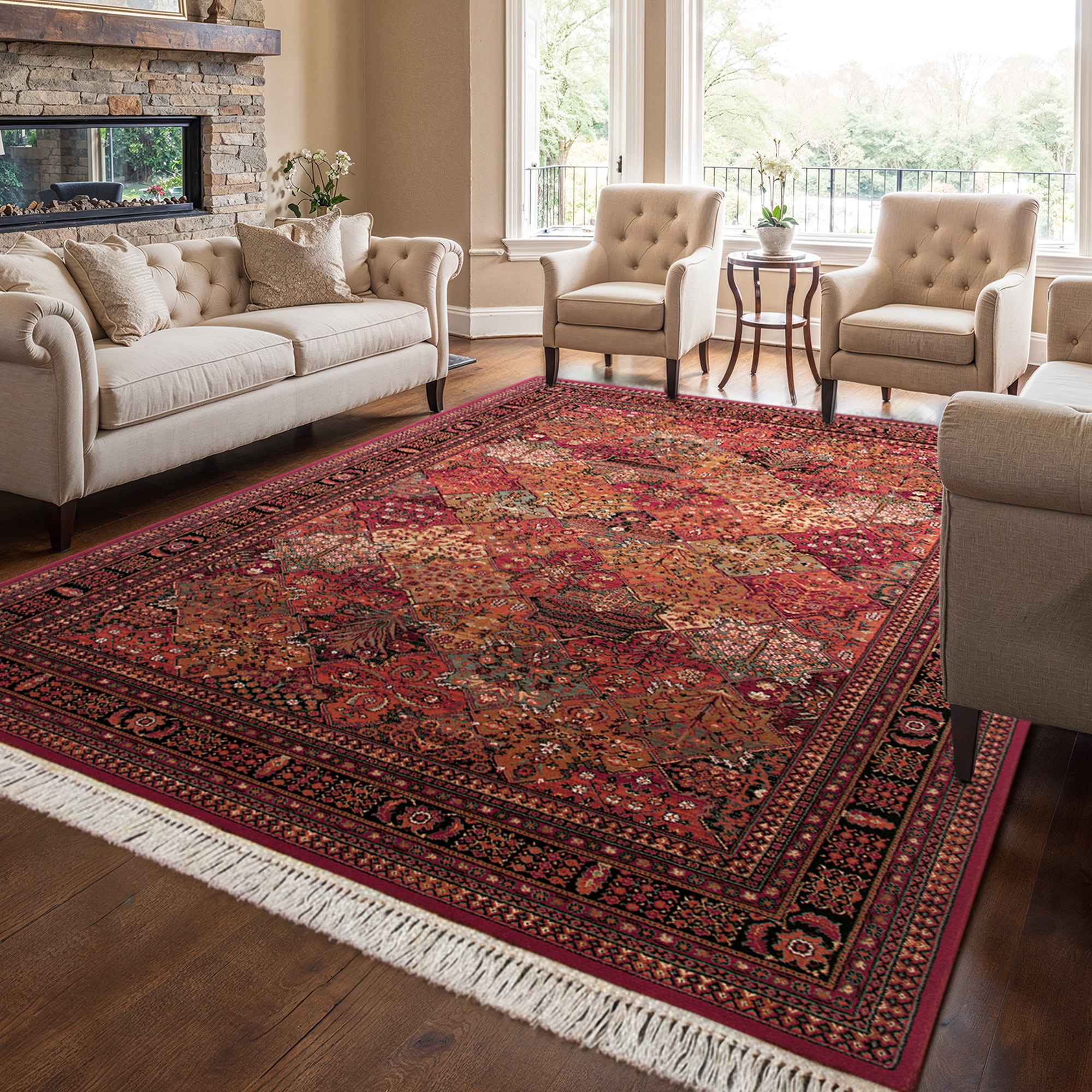 Couristan 81433203022049T KASHIMAR 2 x 4 (ft) Loomed Wool Antique Red Rectangular Indoor Tribal Persian Pet Friendly Area rug