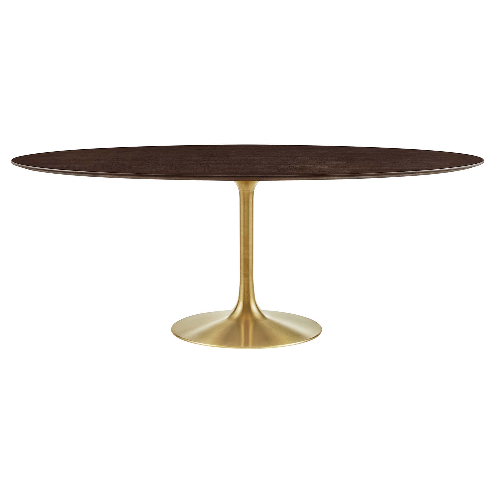 Modway EEI-5526-GLD-CHE Lippa 78 Inch  Oval Wood Dining Table in Gold Cherry Walnut