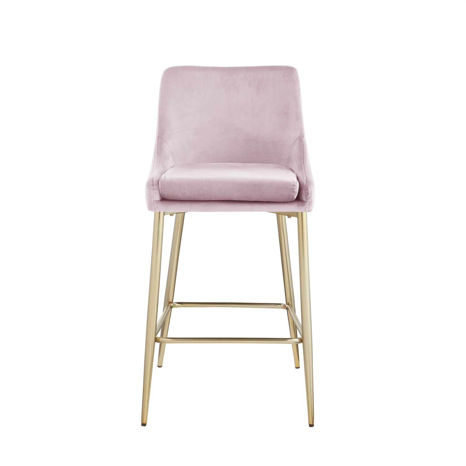 BESTCOSTY W1567LJW69741-ZY Light Pink 27.9-Inches H Counter height Bucket seat Upholstered Metal Bar Stool