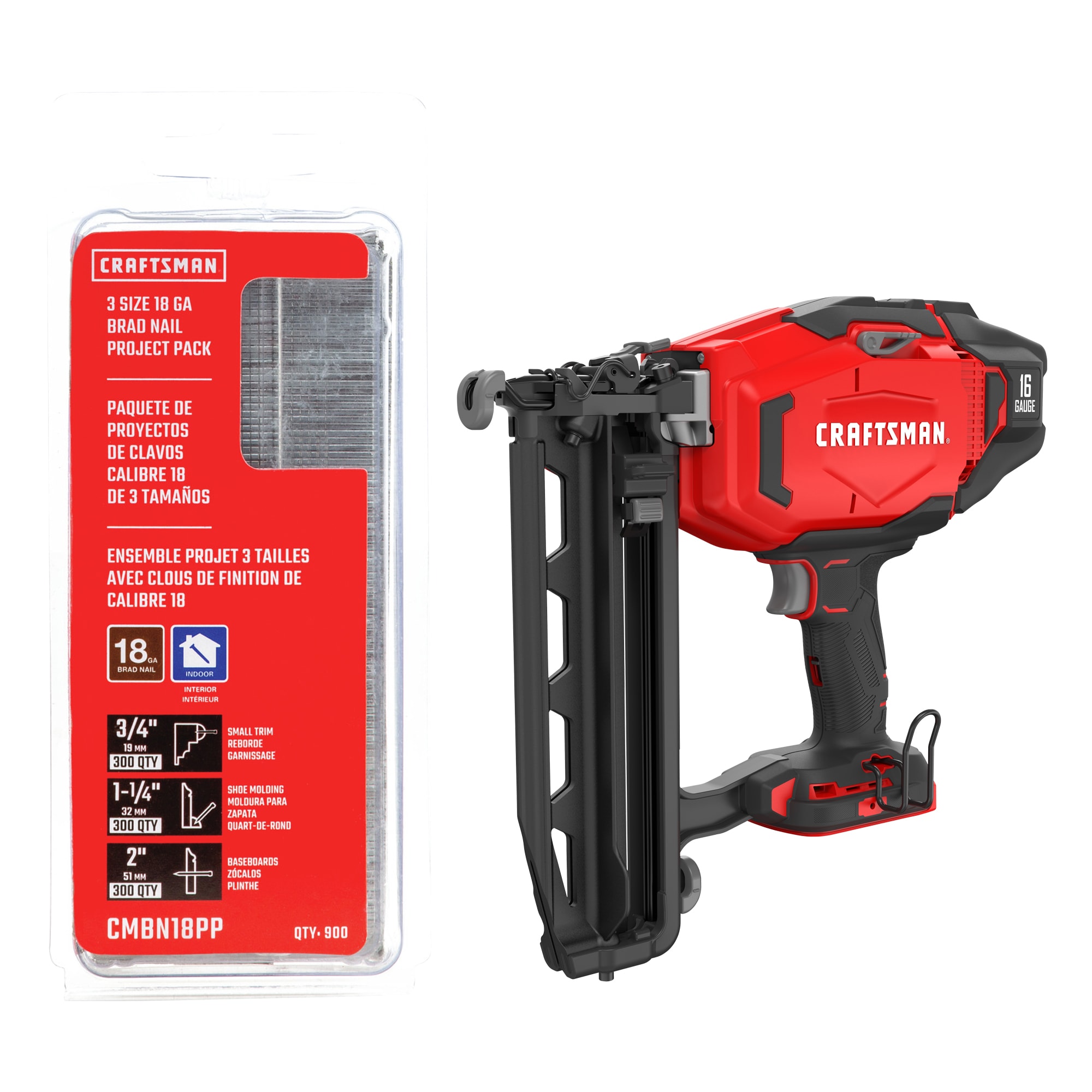 CRAFTSMAN V20 2-in 18-Gauge Cordless Brad Nailer (Battery & Charger  Included) in the Brad Nailers department at
