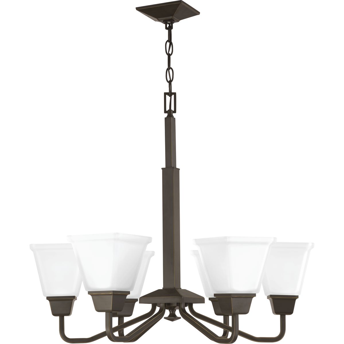 Progress Lighting P400119-020 Clifton Heights 6 -Light Antique Bronze Craftsman For Use in Bedrooms, Dining Rooms, Foyers, Kitchens, Living Rooms Chandelier