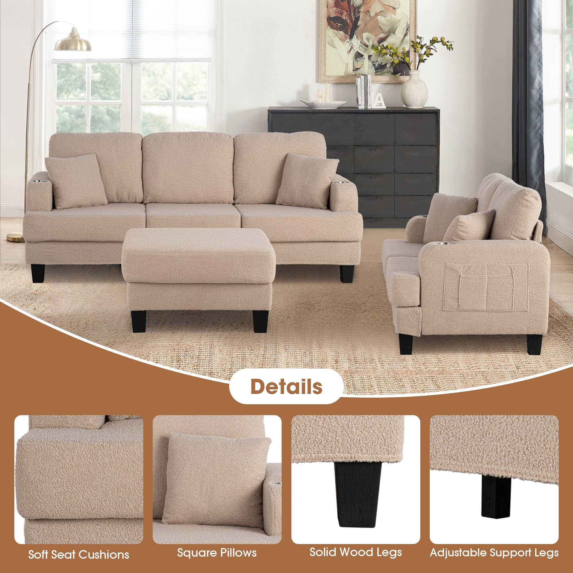 IHOMEadore MDSL6936BG Sofas-Loveseats - View #4